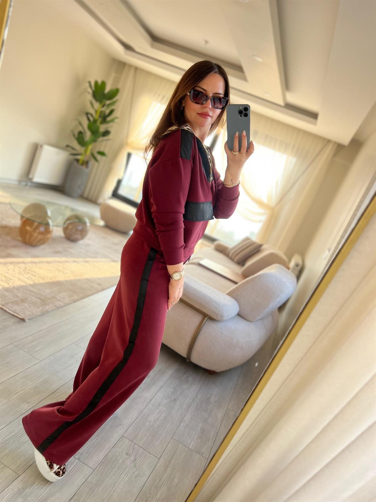 3029 Leo Detay Modal Takım BORDO
