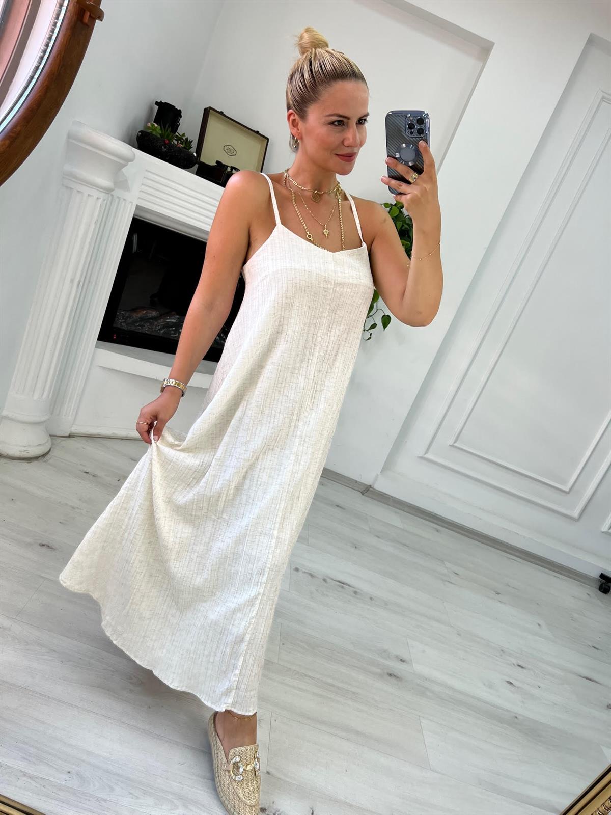 3124 Askılı Elbise TAŞ