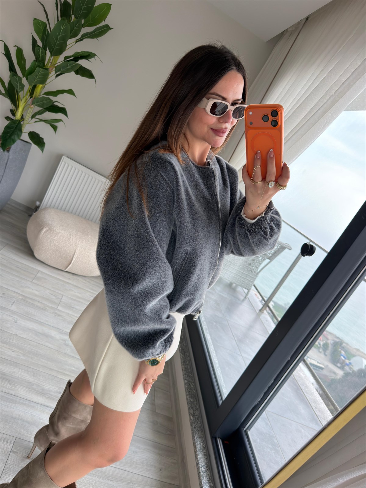 3333 Fermuarlı Bamber GRİ