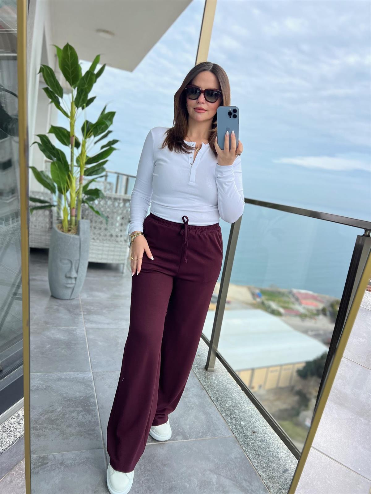 34142 Uzun Kollu Düğmeli Top BEYAZ
