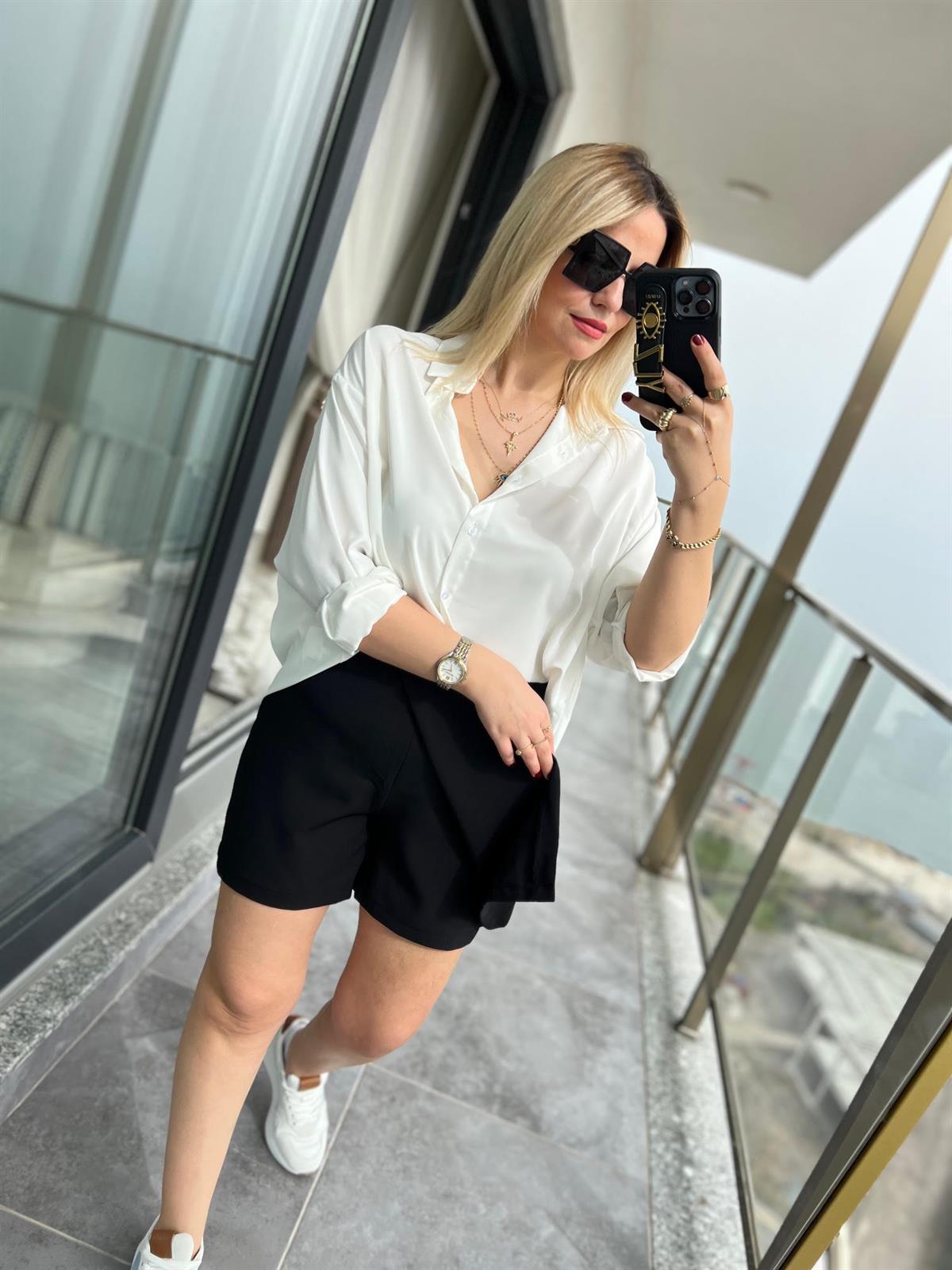 34217 Şort Etek SİYAH