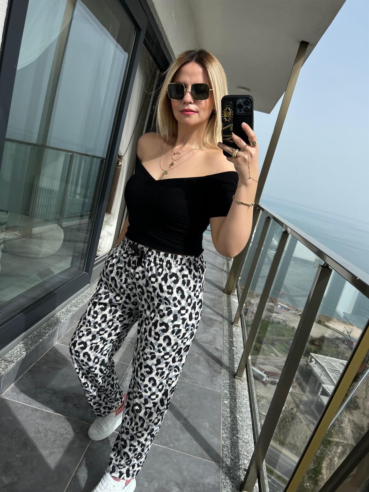 34254 Leopar Desenli Pantolon LEOPAR