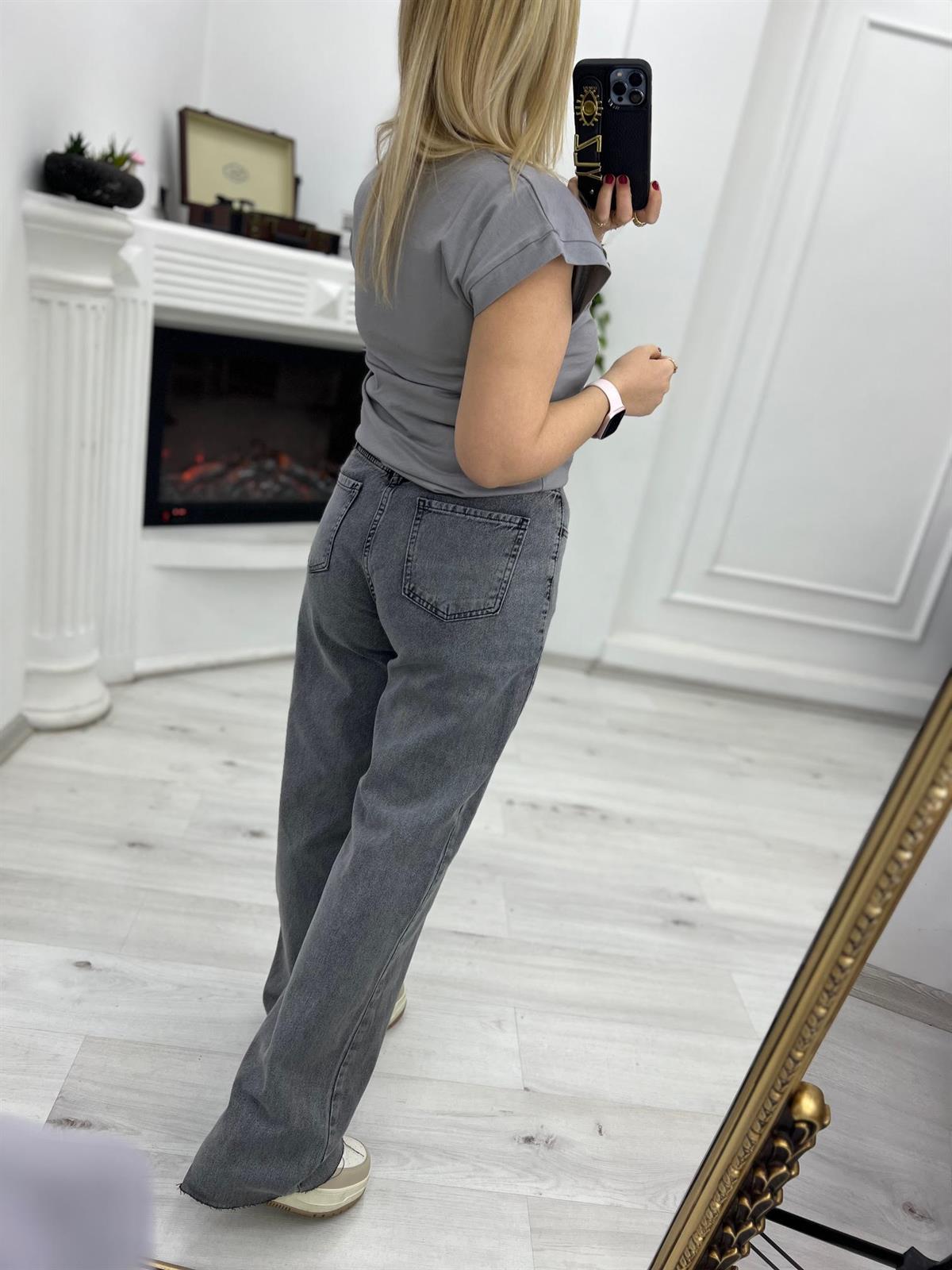 3504 Bisiklet Yaka Penye Tshirt GRİ