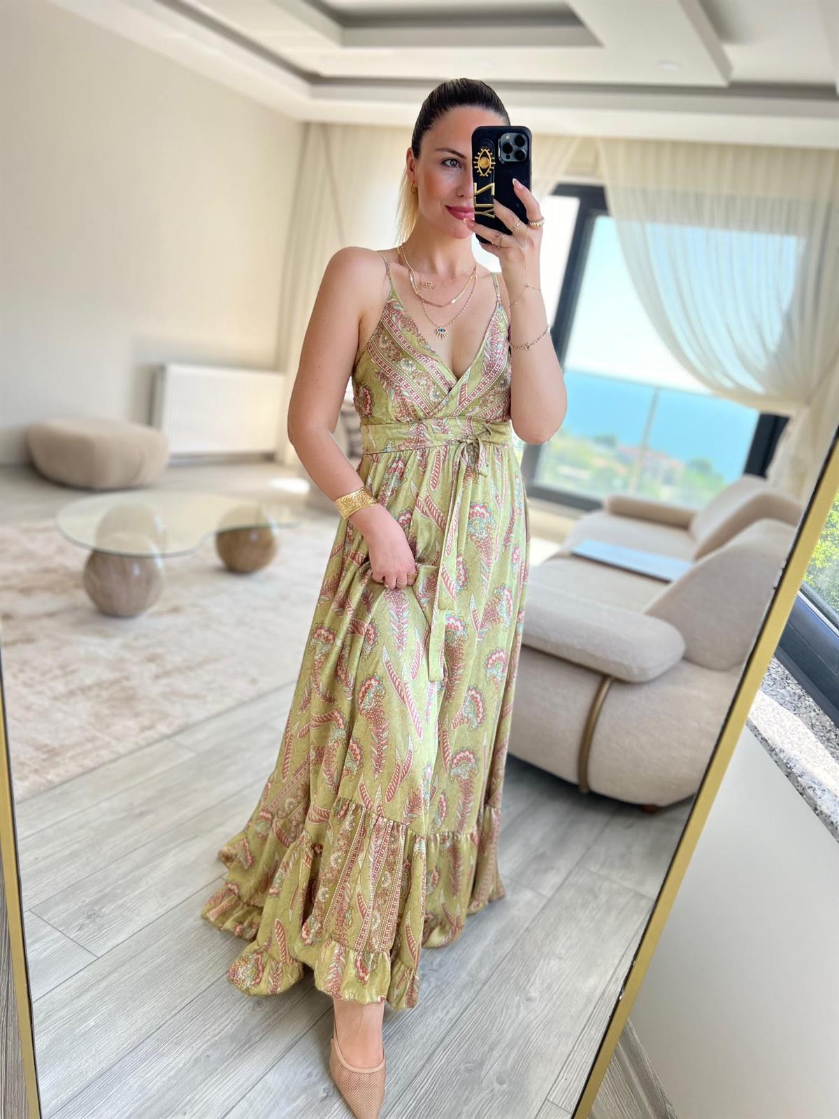 36095 Saten Elbise YEŞİL