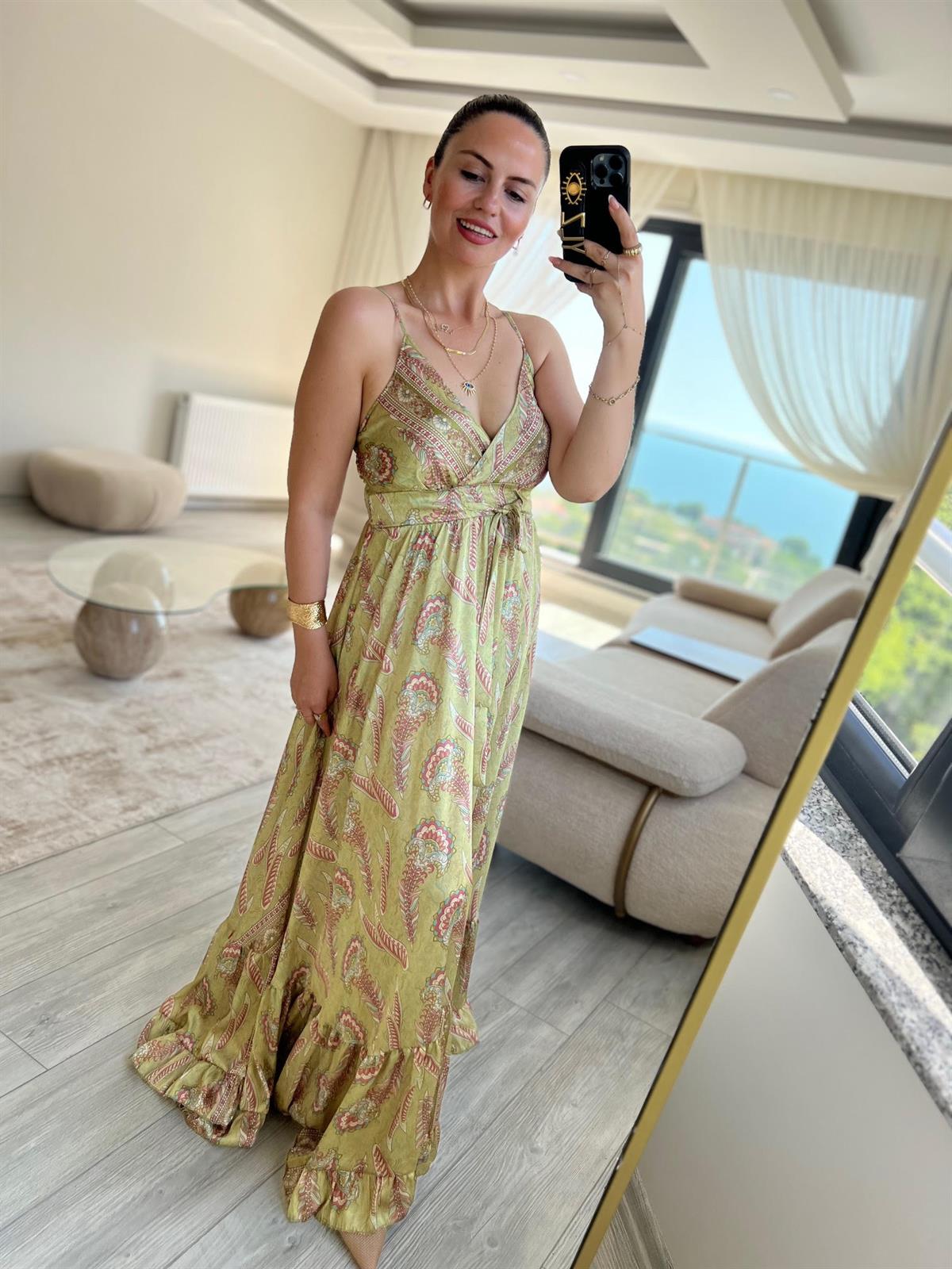 36095 Saten Elbise YEŞİL