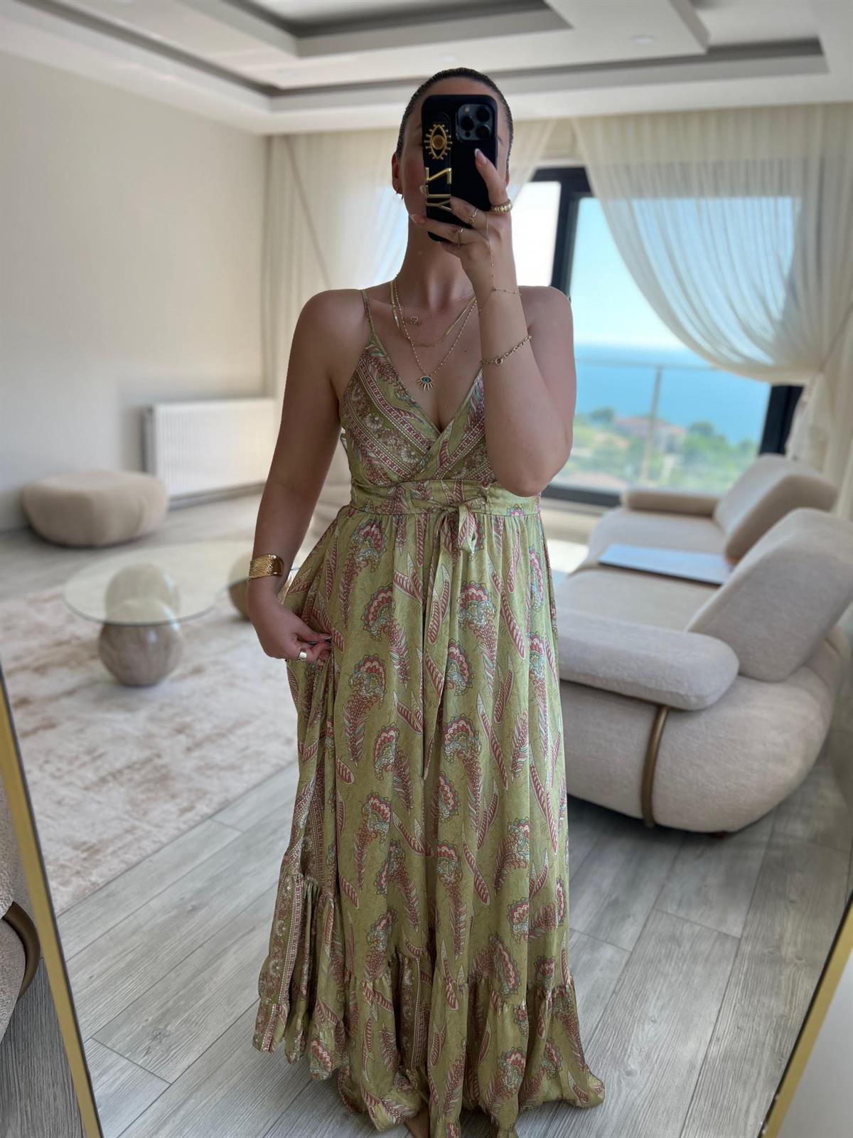 36095 Saten Elbise YEŞİL