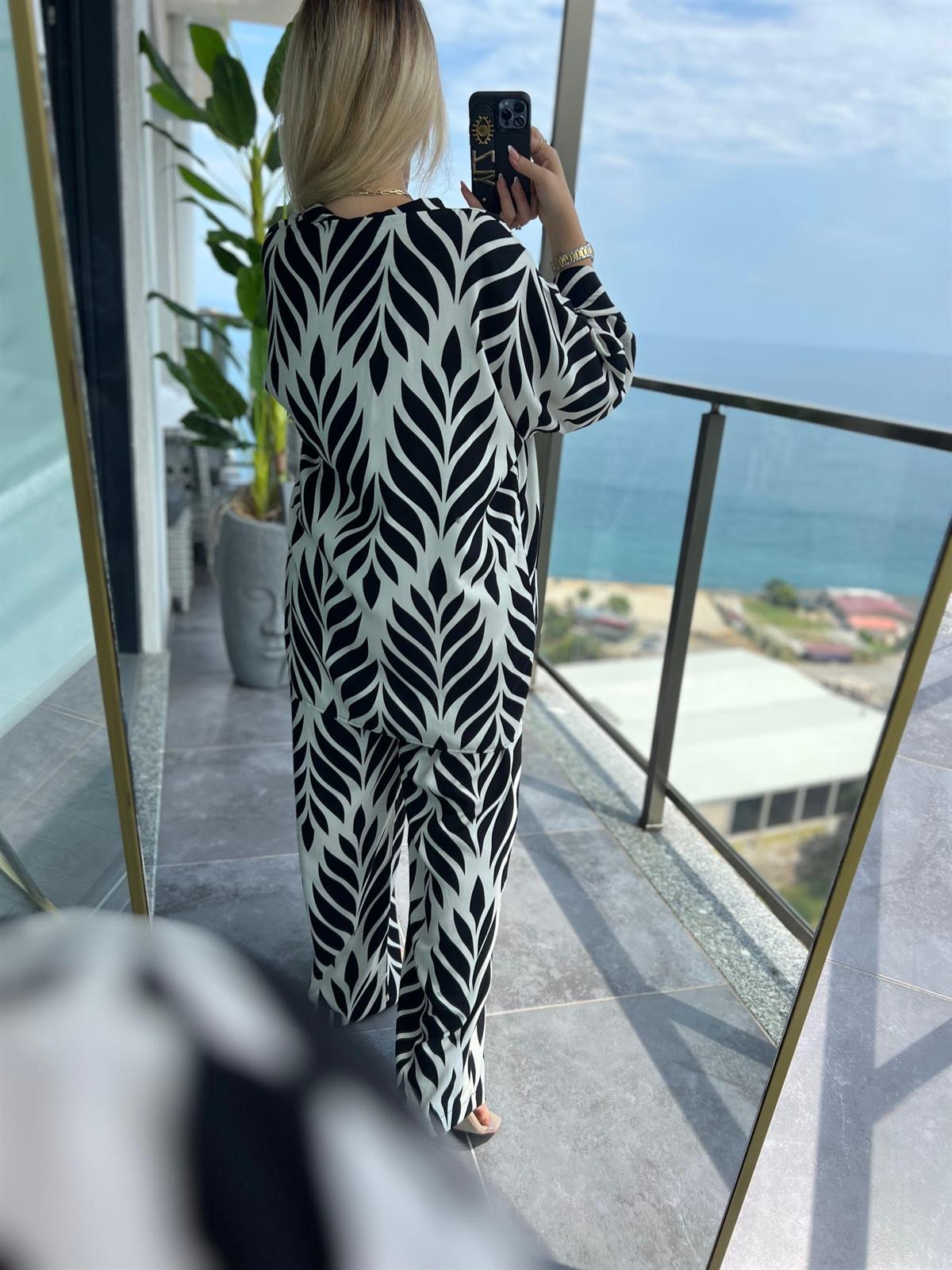 36316 Zebra Desen 3lü Takım SİYAH