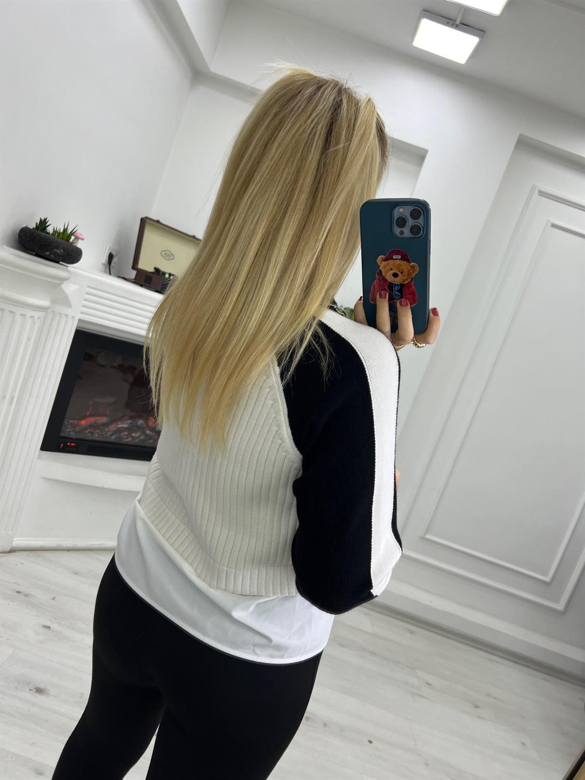 3661 Yarım Fermuar Gömlek Detay Sweat EKRU