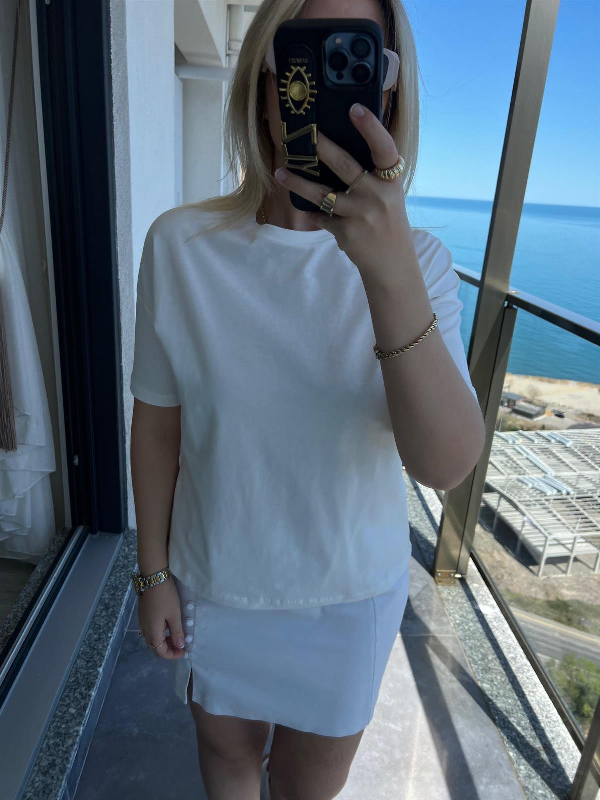 3683 Basic Tshirt BEYAZ