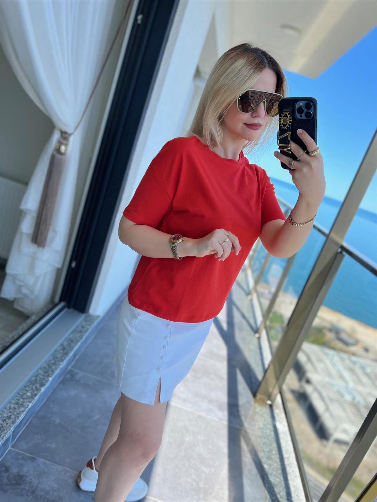 3683 Basic Tshirt KIRMIZI