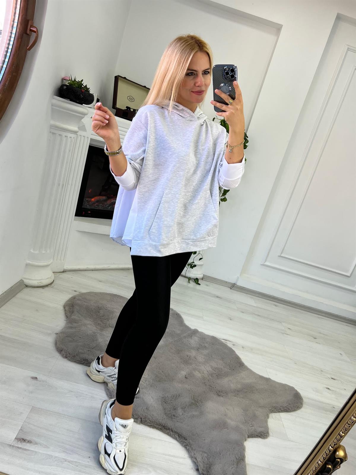 375 Kapüşonlu Sweat GRİ