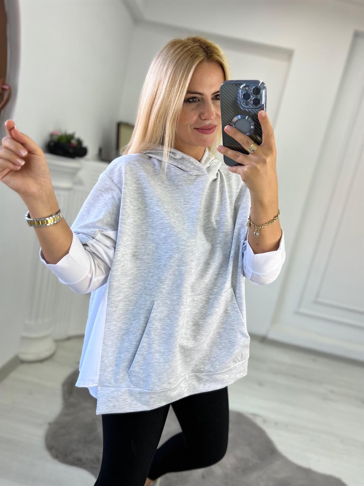 375 Kapüşonlu Sweat GRİ