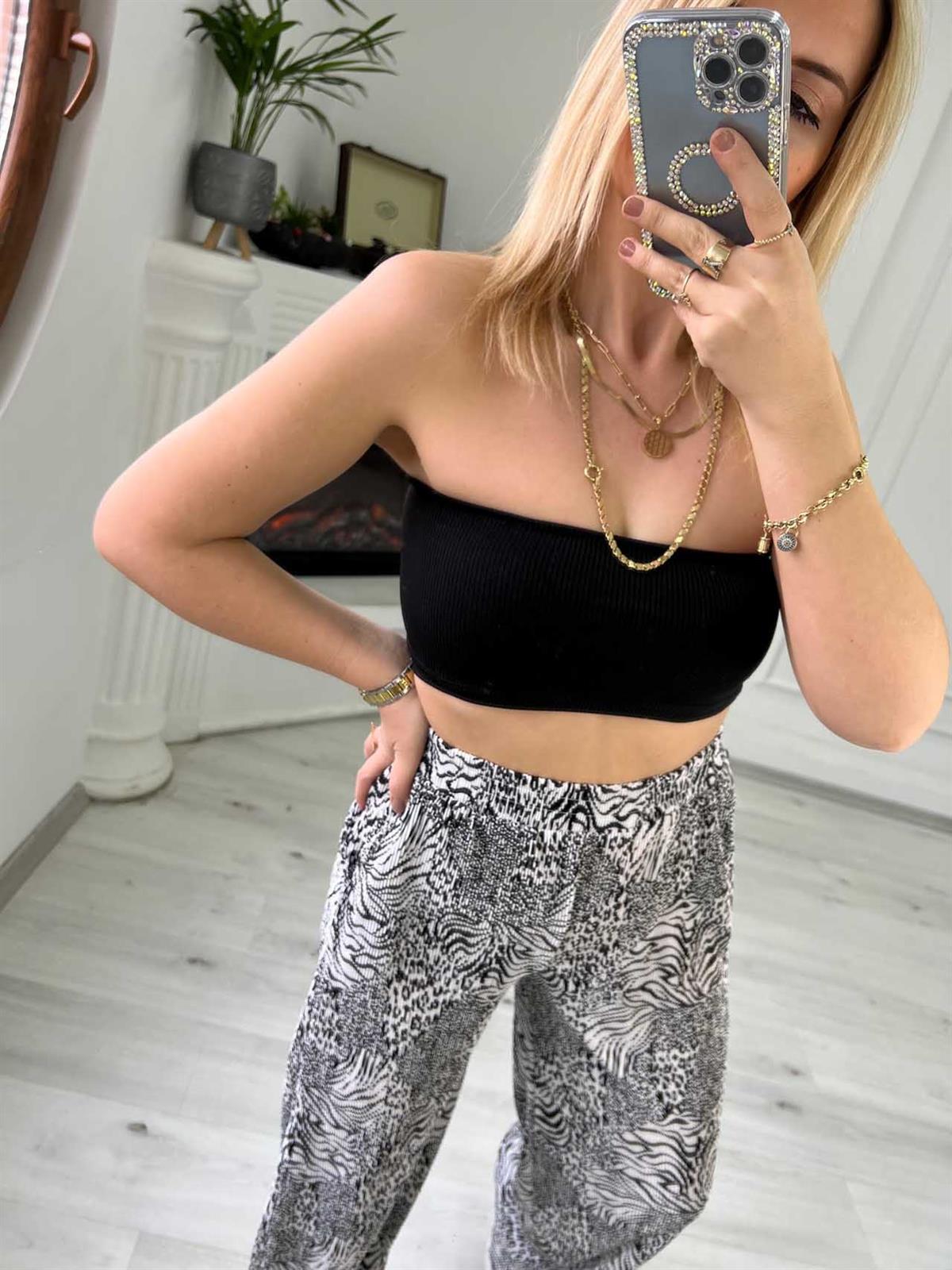 3993 Kaşkorse Crop SİYAH