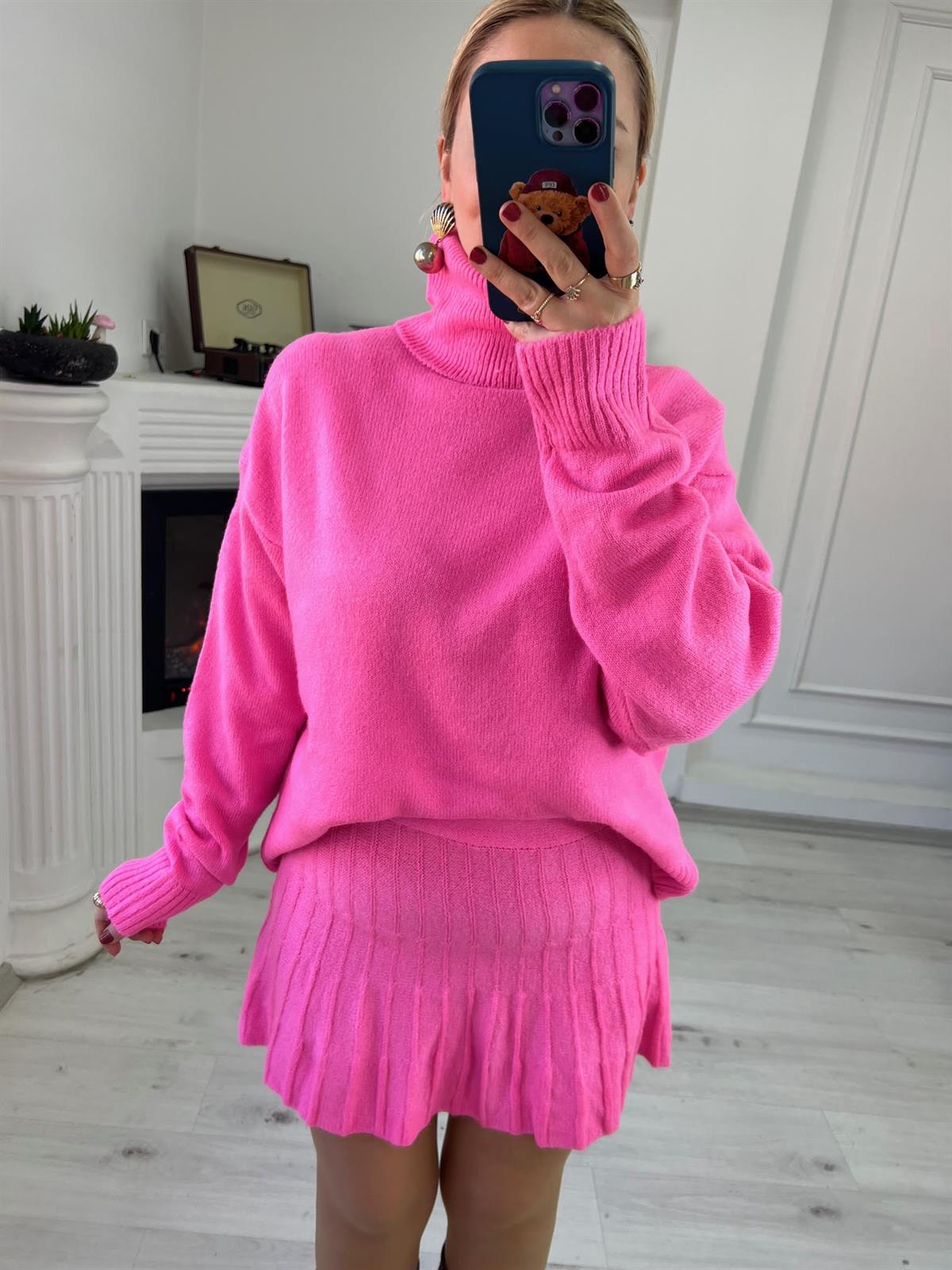 4000 Etekli Triko Takım PEMBE