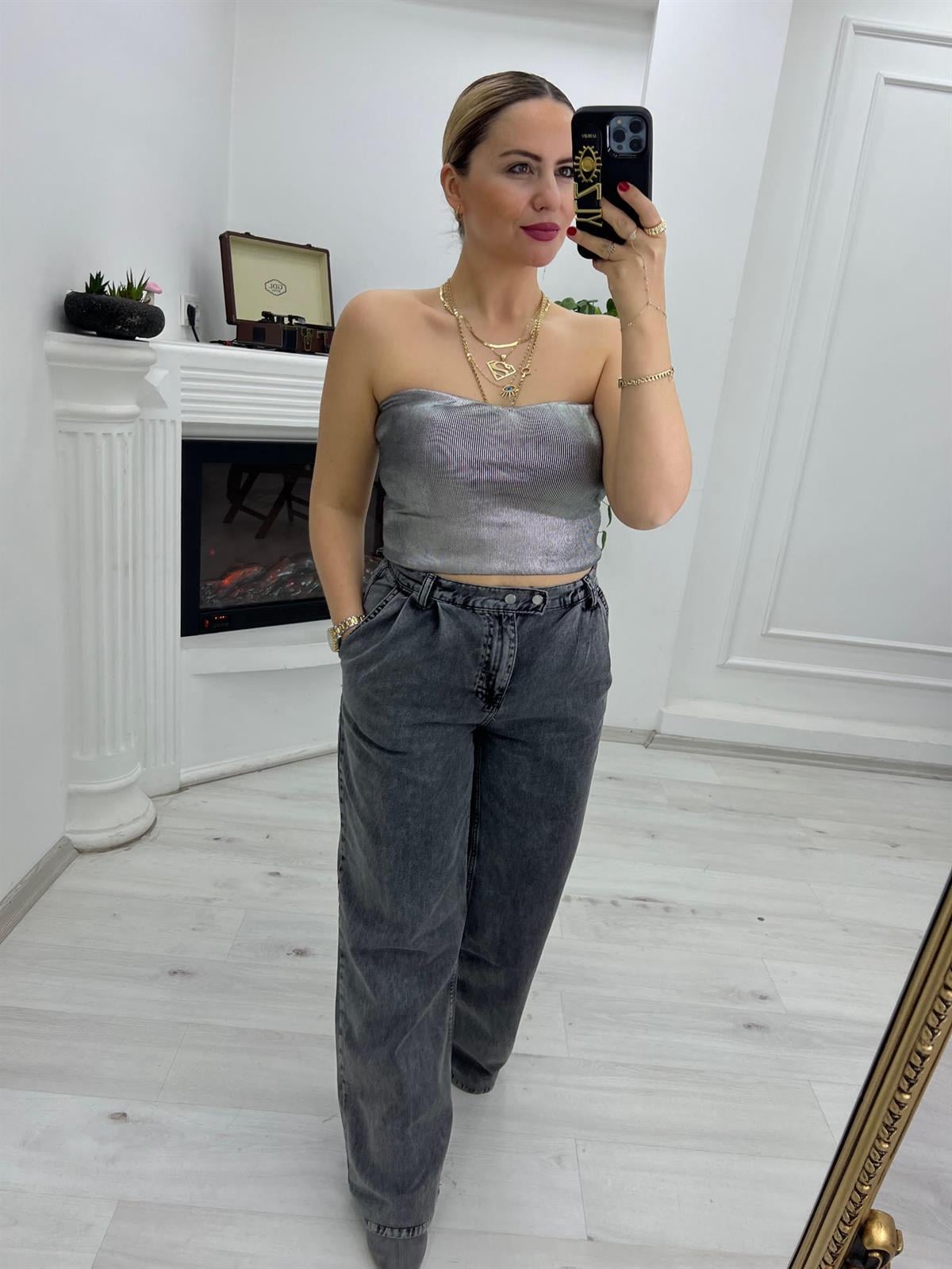 40184 Pilili Kot Pantolon FÜME