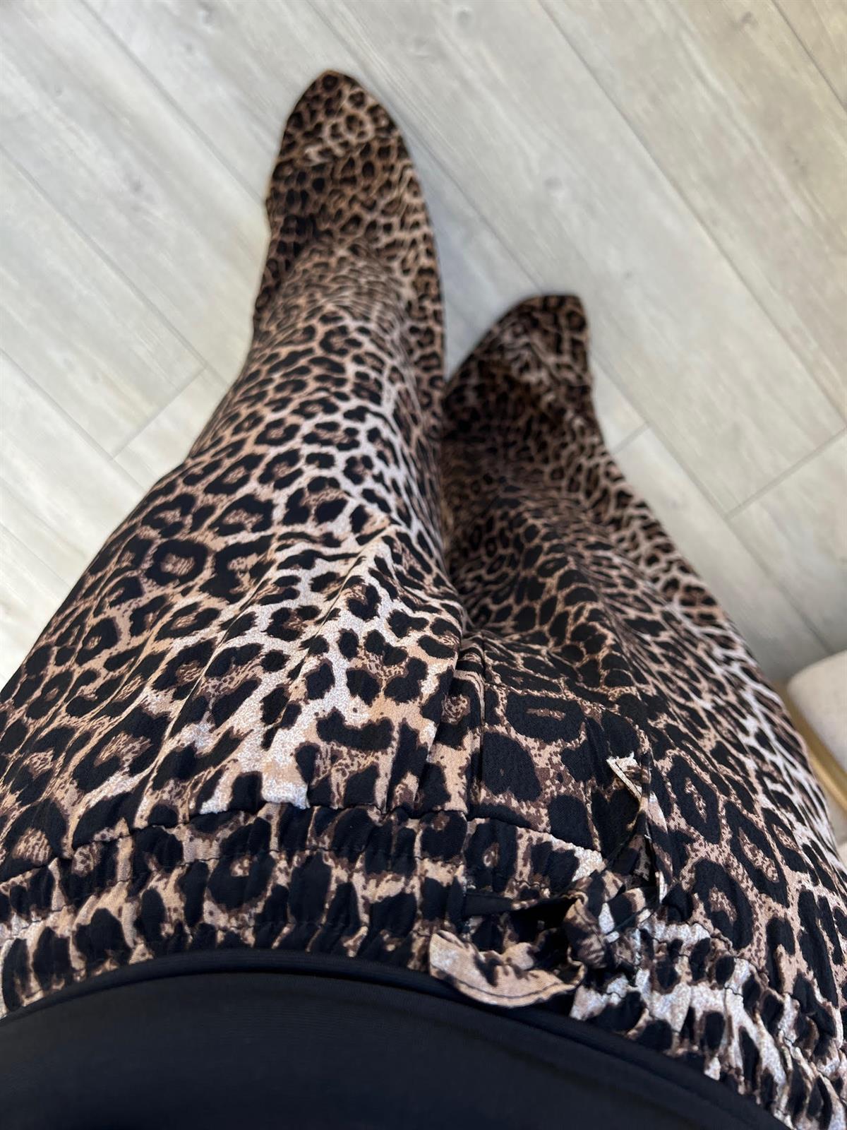 40194 Biye Detaylı Pantalon LEOPAR