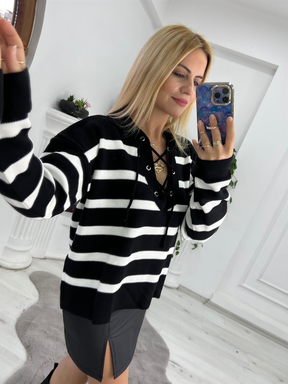 4068 Polo Yaka Triko SİYAH