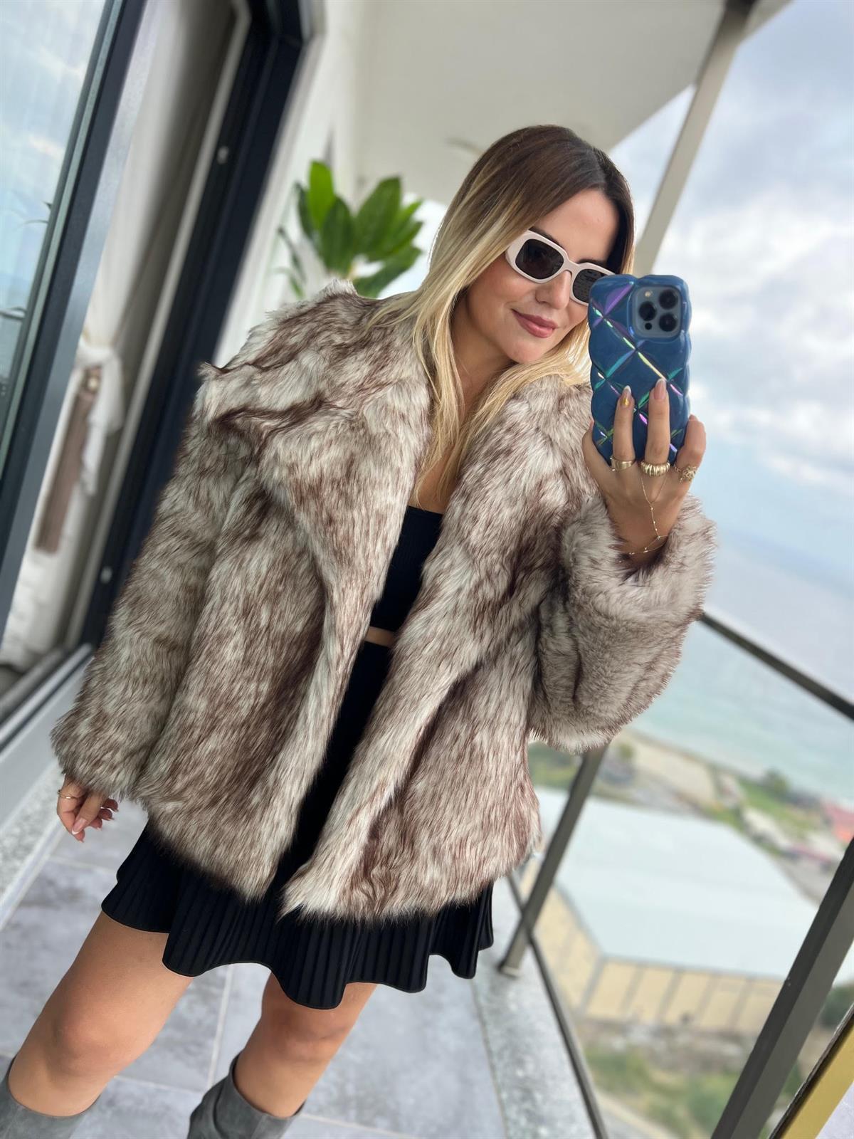 4105 Kısa Madonna Kürk BEJ