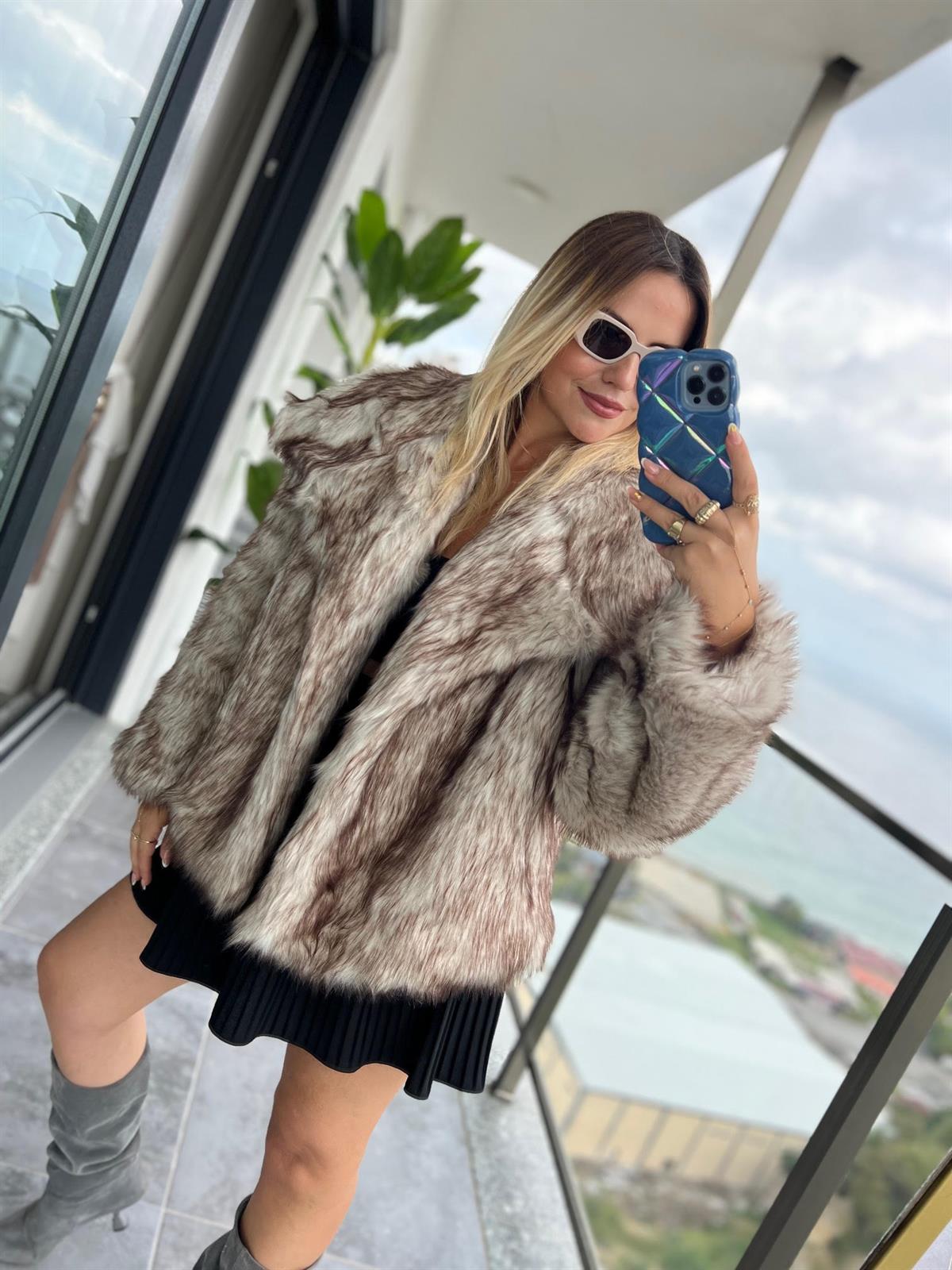 4105 Kısa Madonna Kürk BEJ