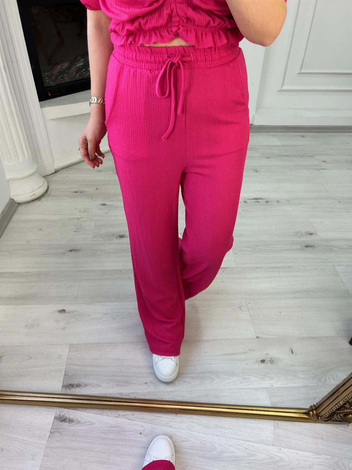 4131 Bel Kordonlu Pantolon FUŞYA