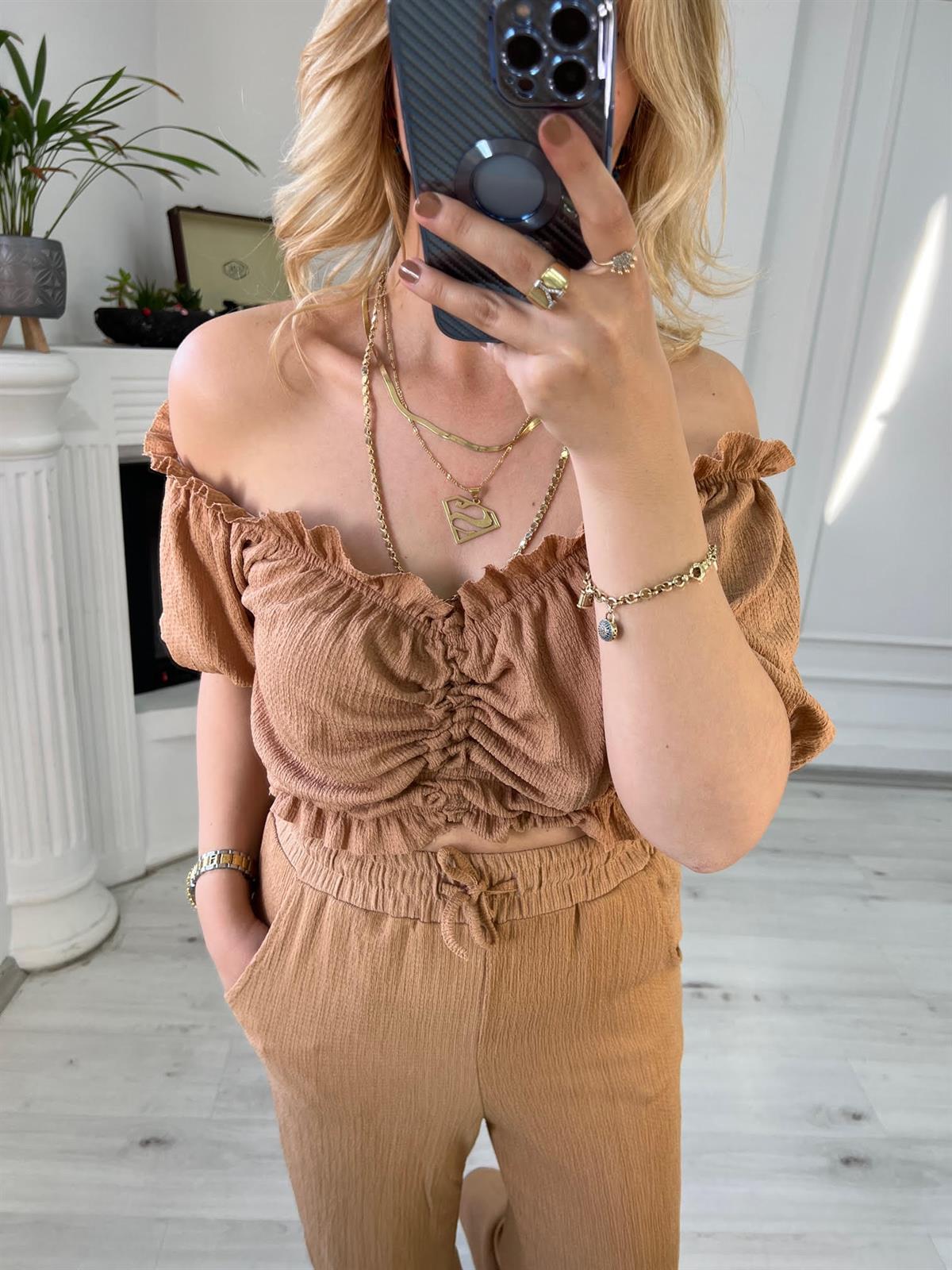 4138 Madonna Yaka Bluz CAMEL