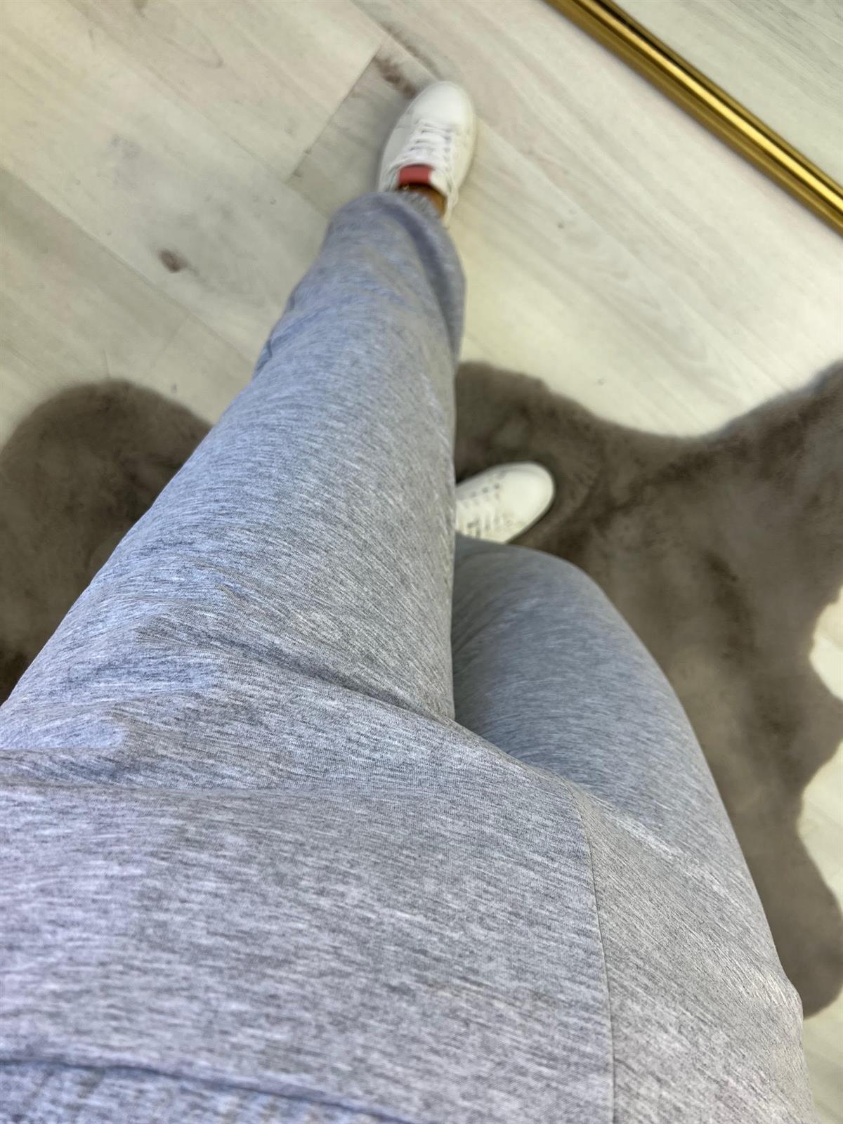 4182 Bel Paça Lastikli Pantolon GRİ