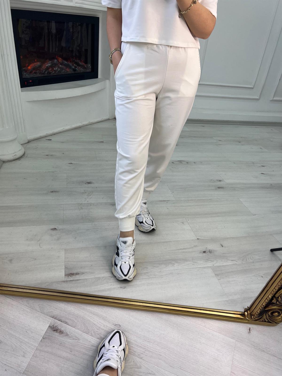 4183 U Paça 2 İplik Pantolon BEYAZ
