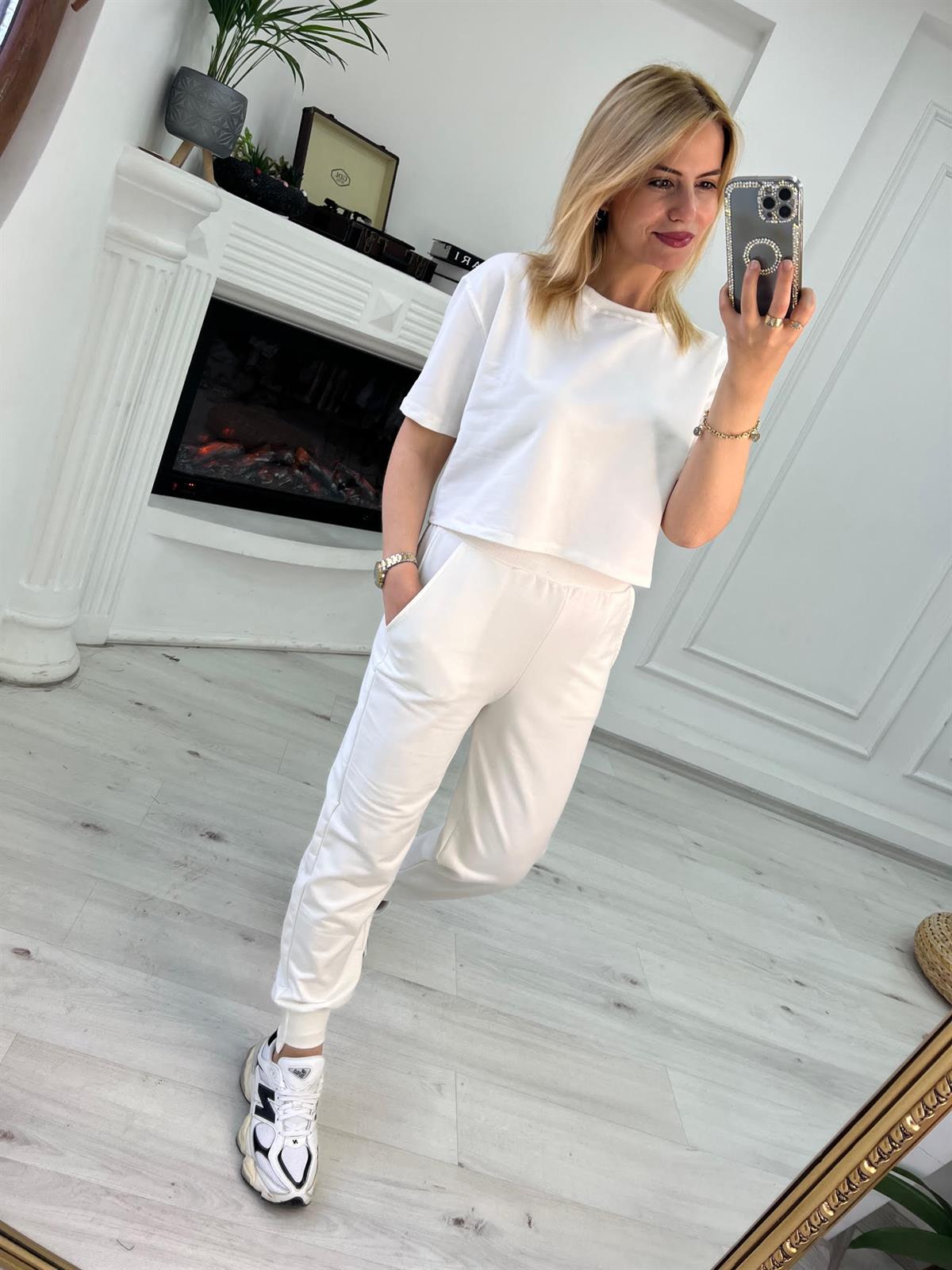 4183 U Paça 2 İplik Pantolon BEYAZ