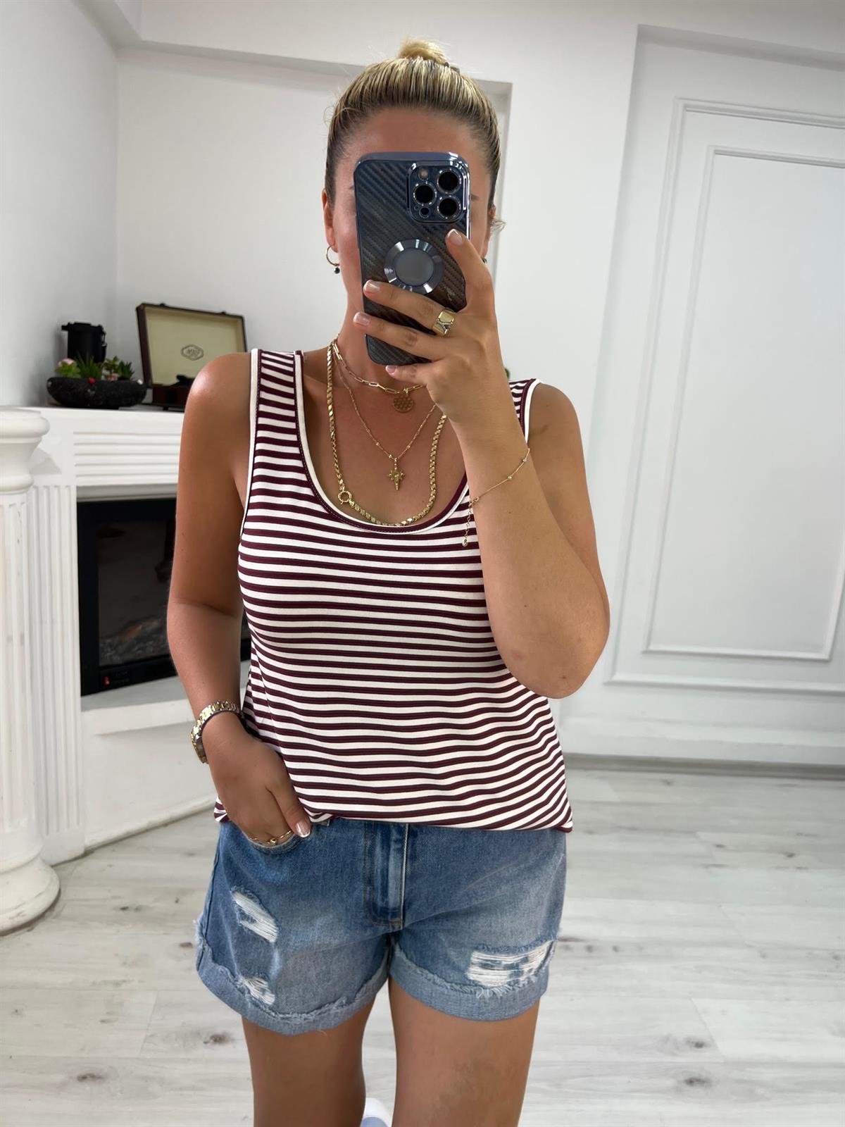 440 Basic Undershirt BORDOBEYAZ