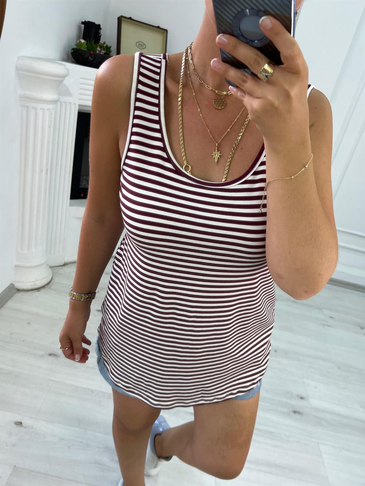 440 Basic Undershirt BORDOBEYAZ