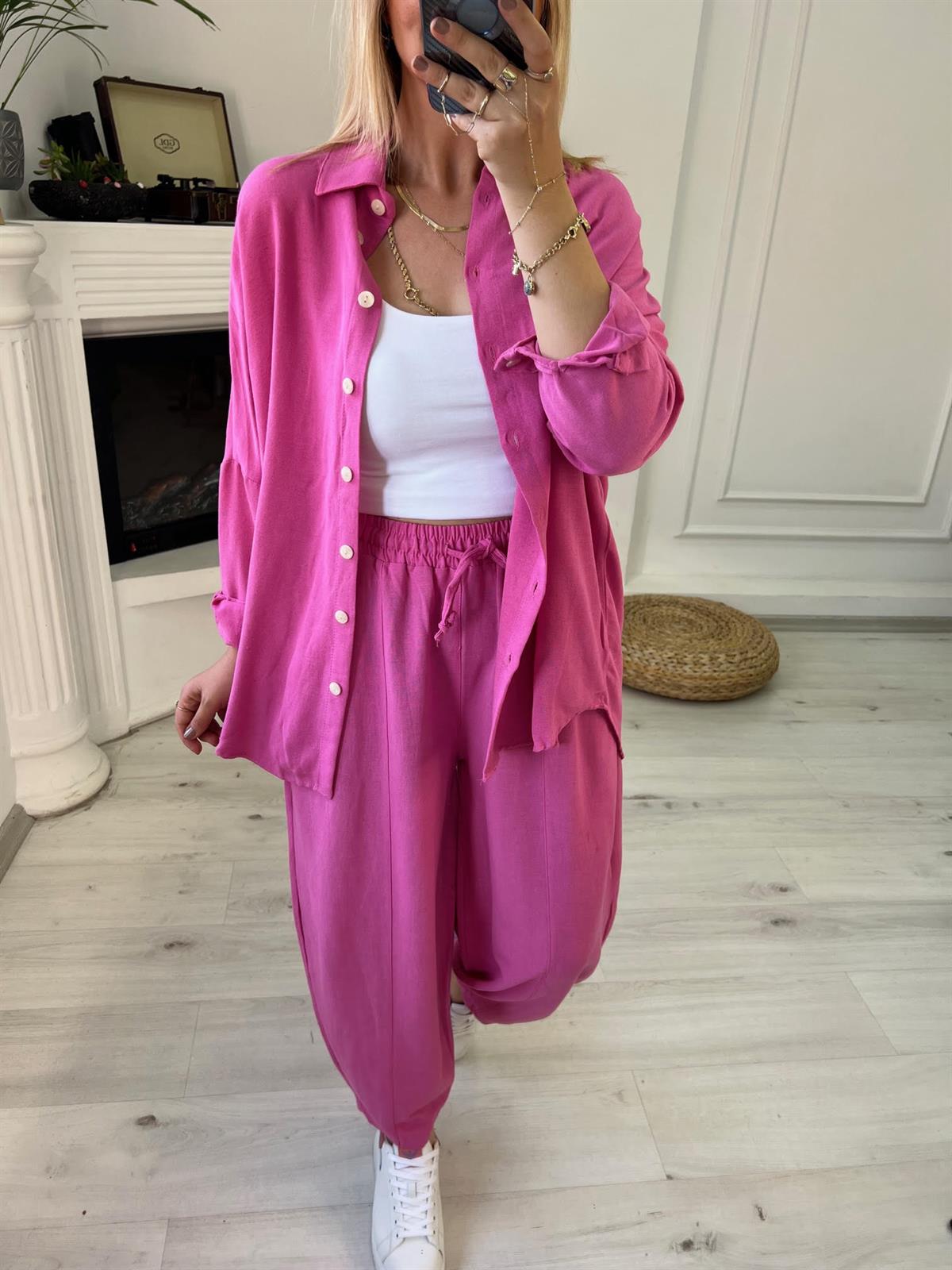 4476 Oversize Gömlek FUŞYA