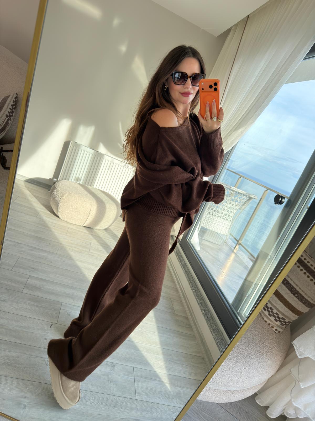 4587 Triko Pantolon KAHVE