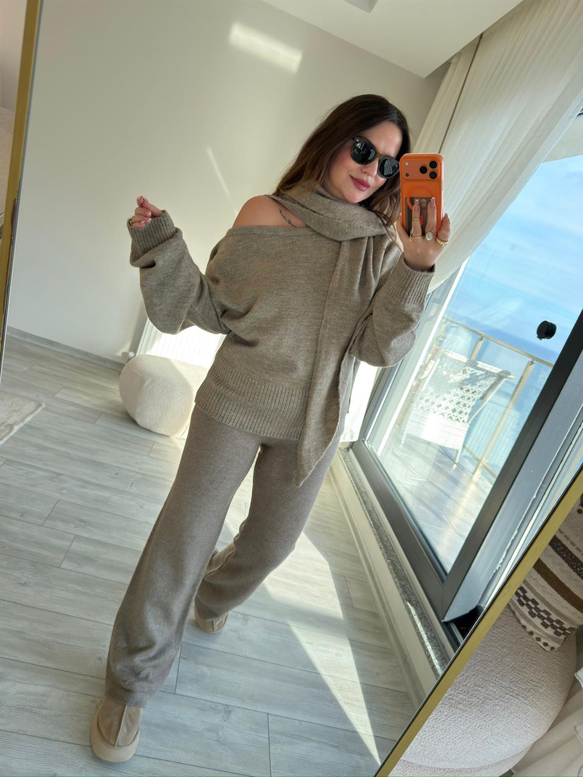 4587 Triko Pantolon VİZON
