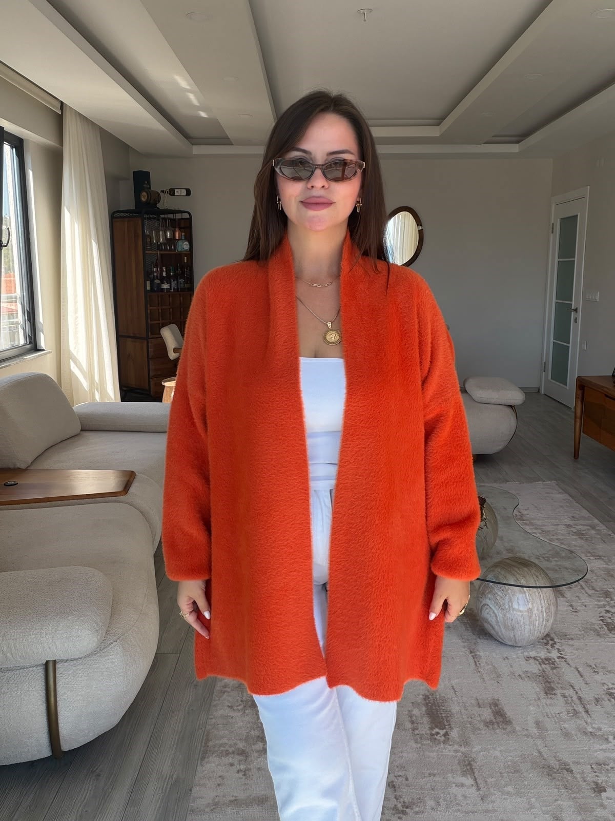 4602 Kısa Yumoş Hırka TURUNCU