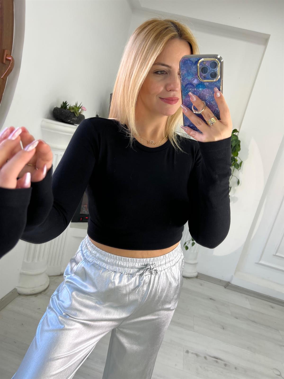 4632 Kısa Bluz SİYAH