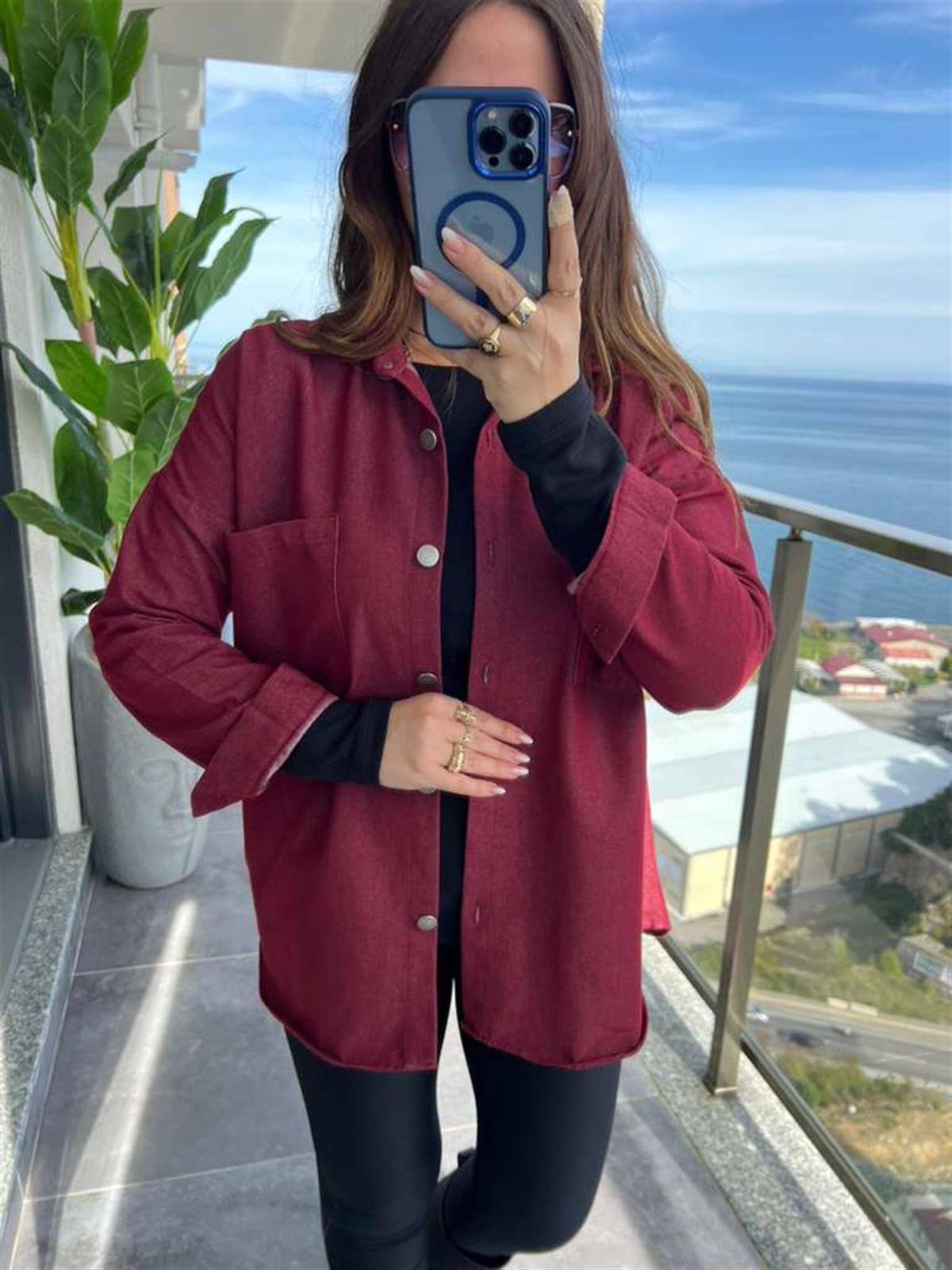 474 Gabardin Gömlek BORDO
