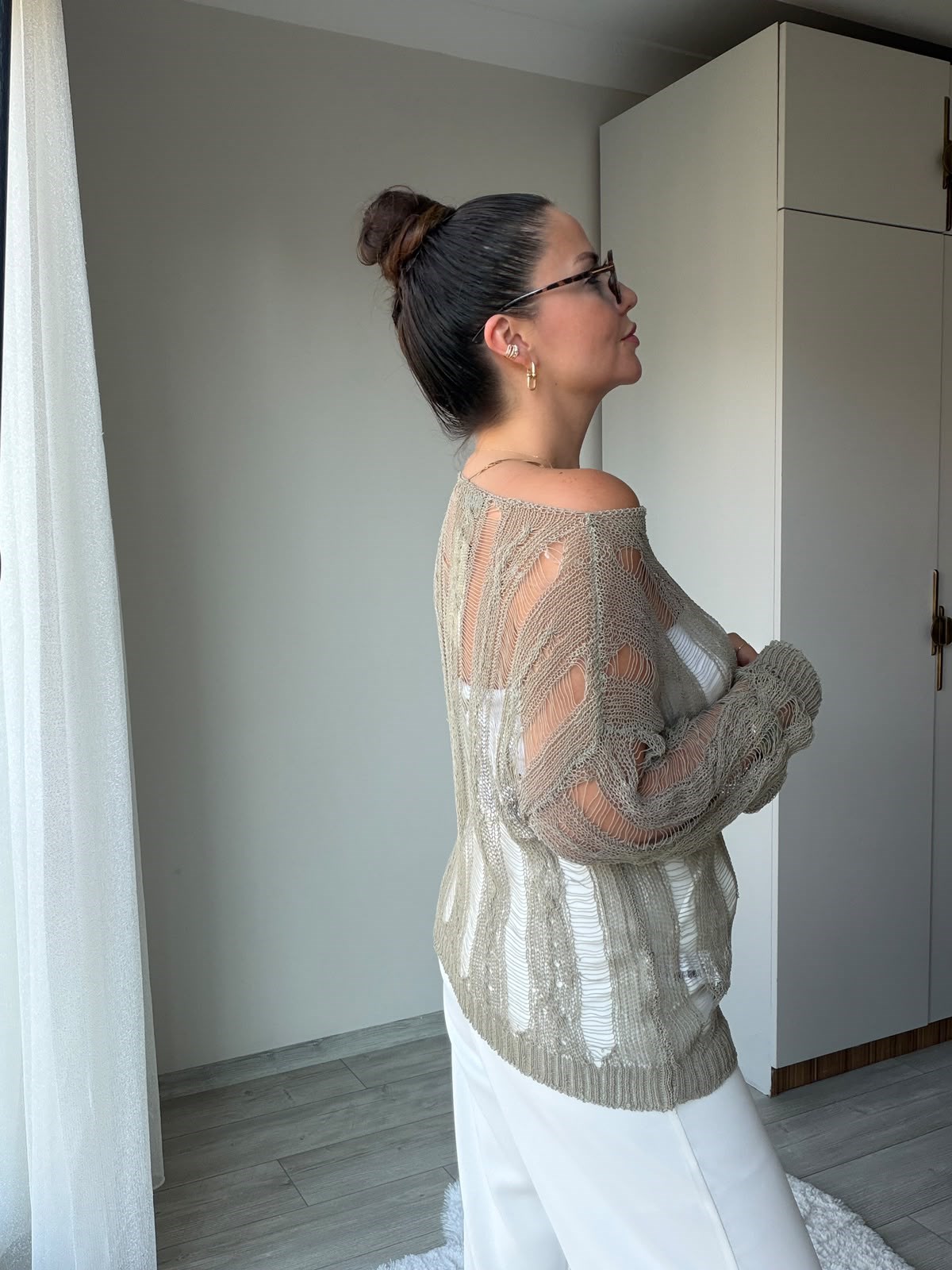 4745 Ajurlu Bluz HAKİ YEŞİL