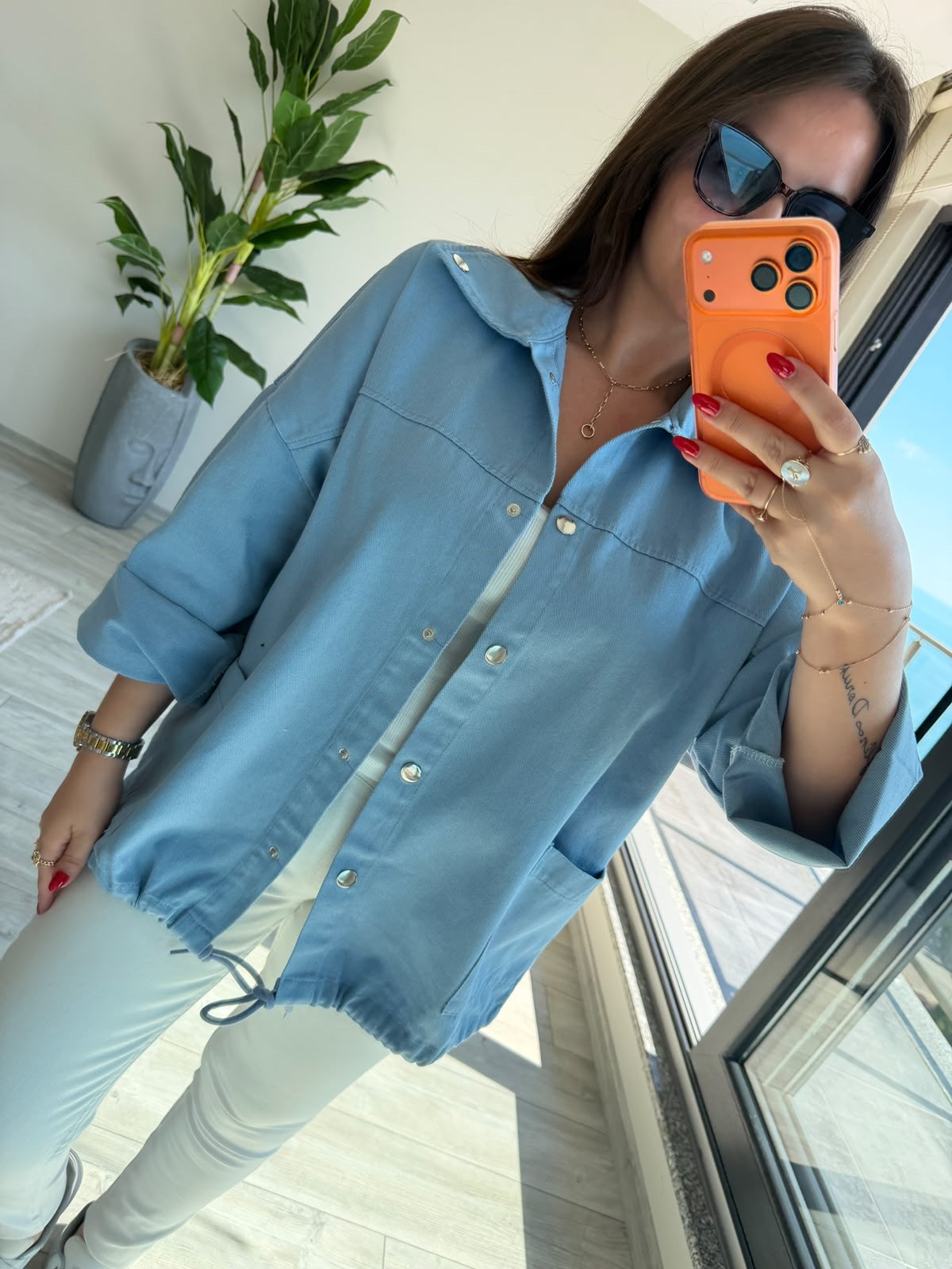 476 Owersize Ceket BEBE MAVİ
