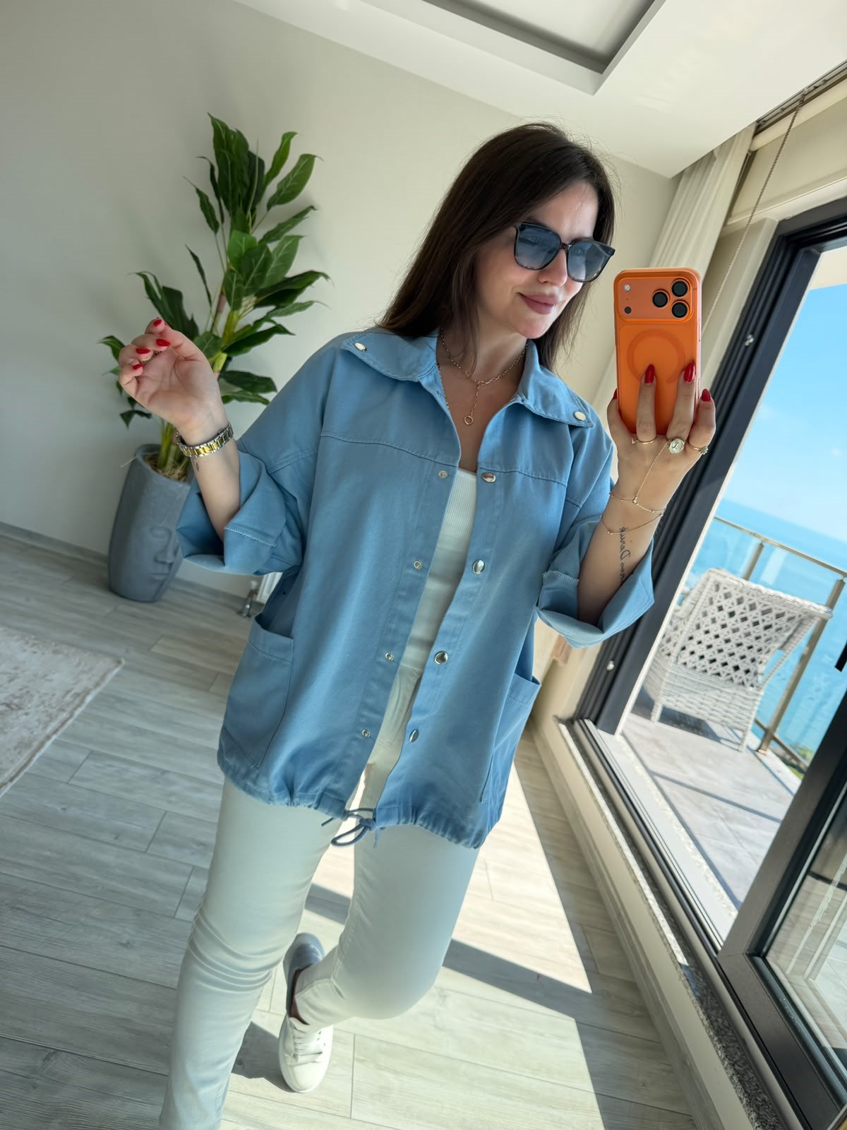 476 Owersize Ceket BEBE MAVİ