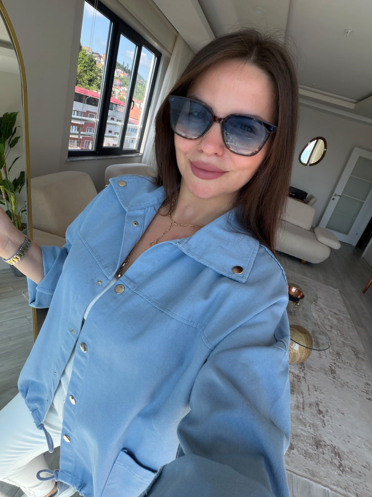476 Owersize Ceket BEBE MAVİ