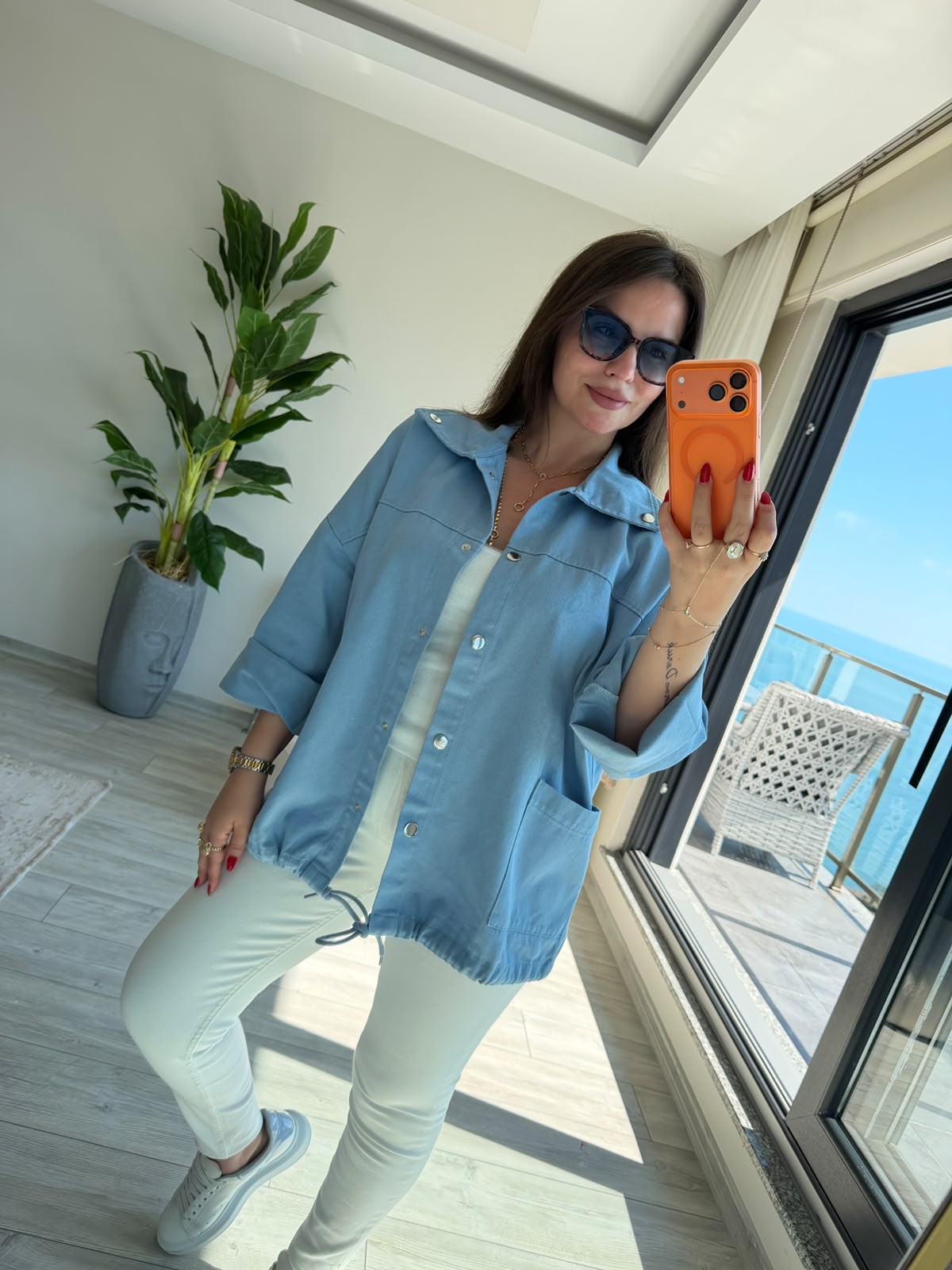 476 Owersize Ceket BEBE MAVİ