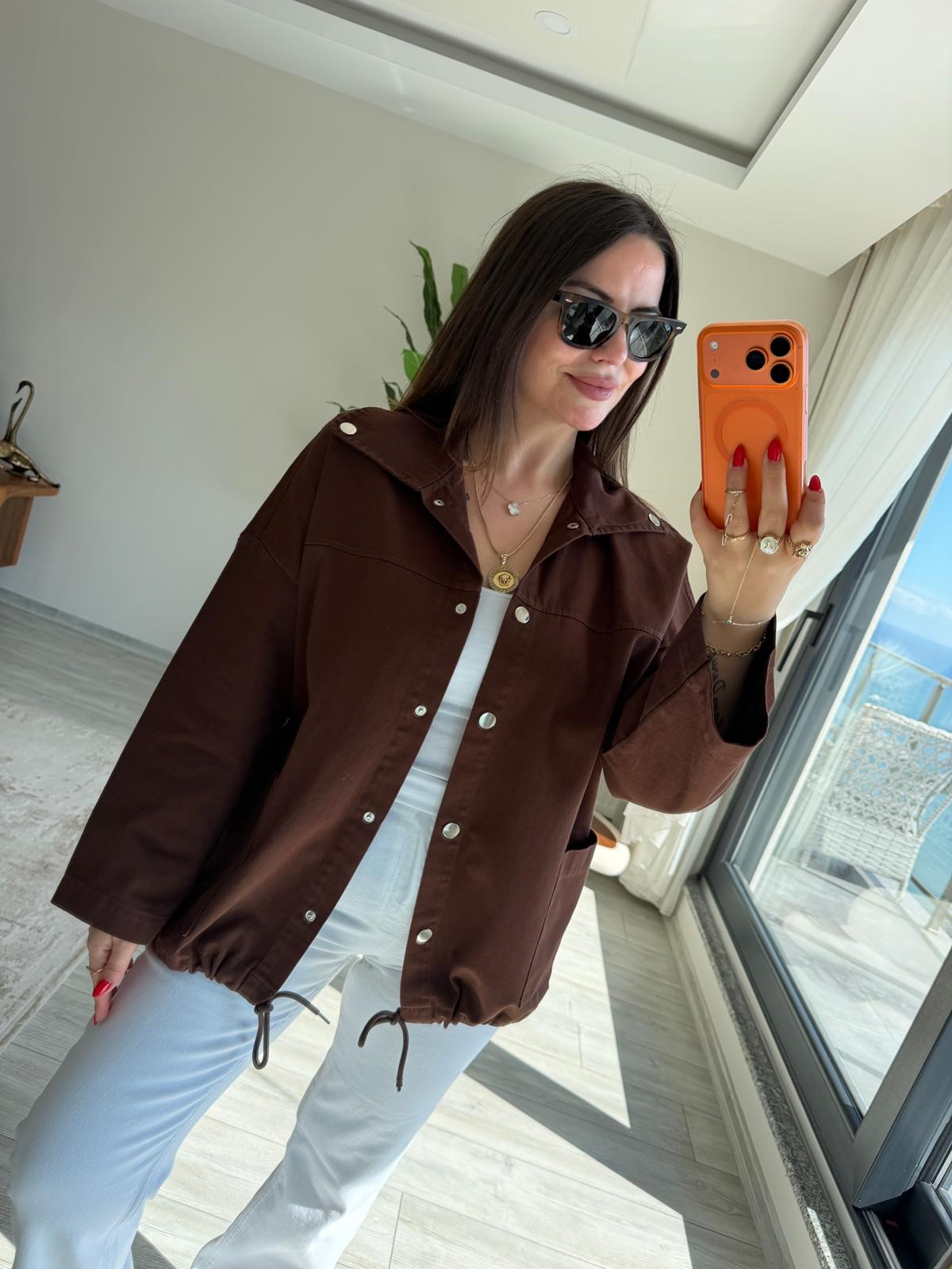 476 Owersize Ceket KAHVE