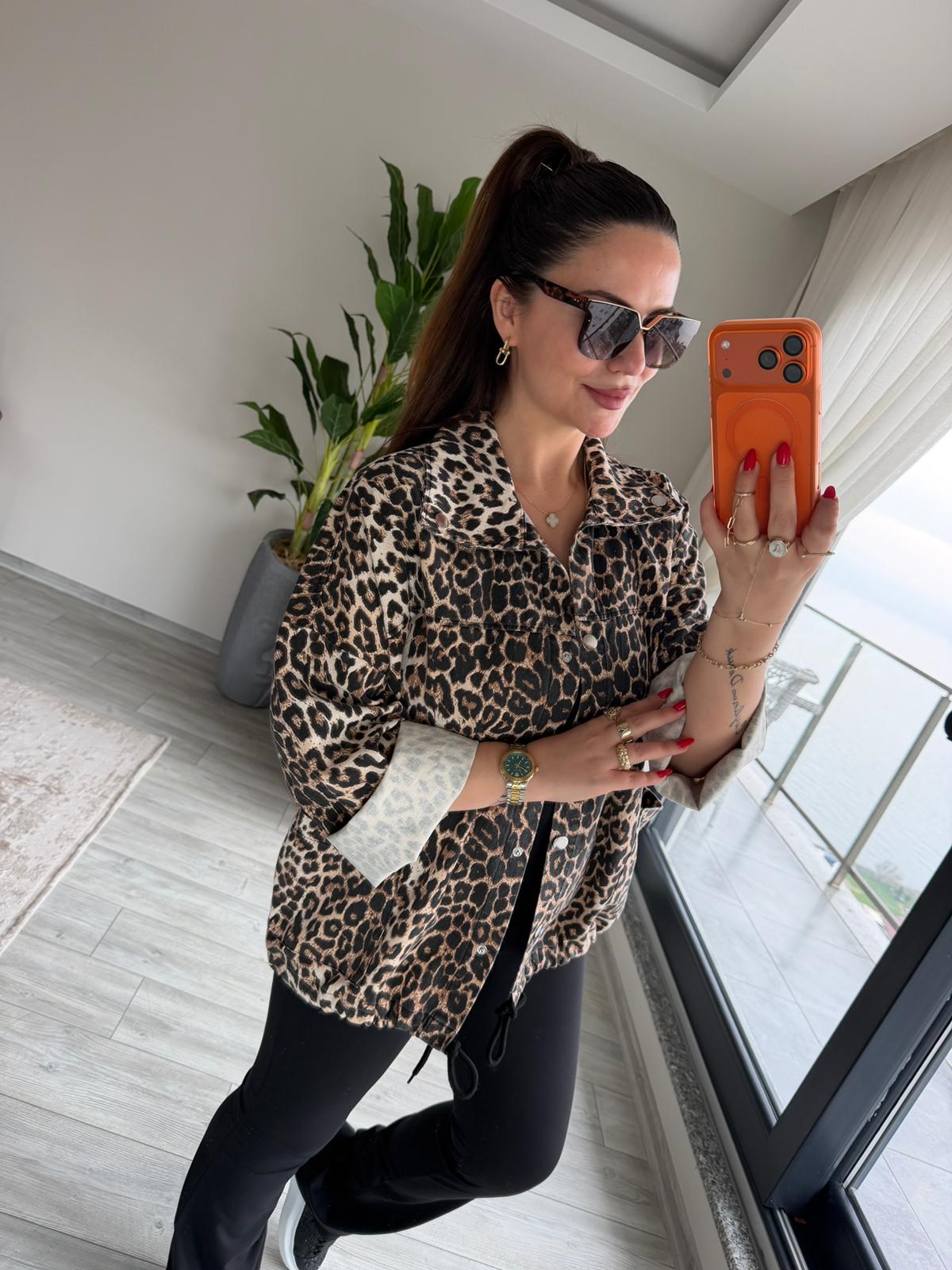 476 Owersize Ceket LEOPAR