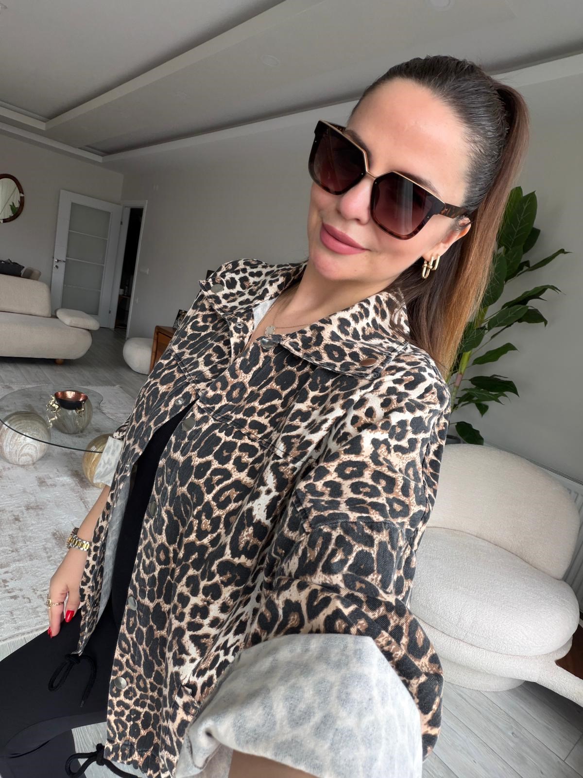 476 Owersize Ceket LEOPAR