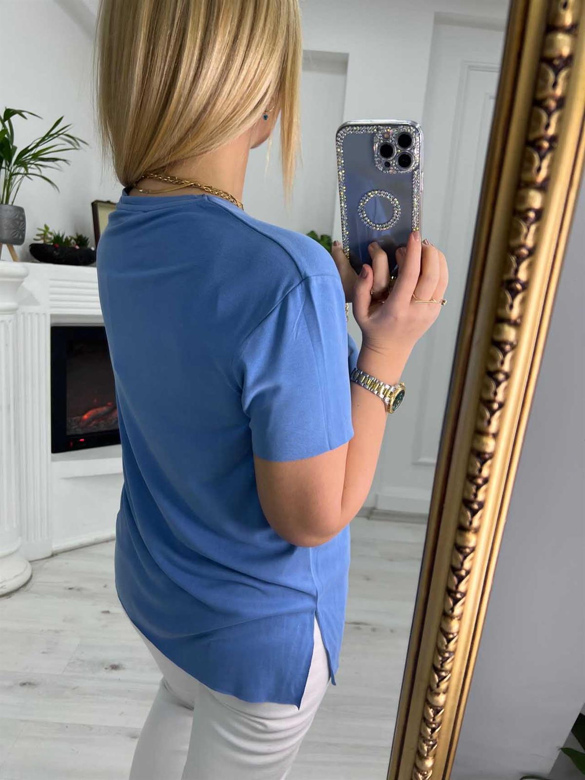 4791 V Yaka Tshirt MAVİ