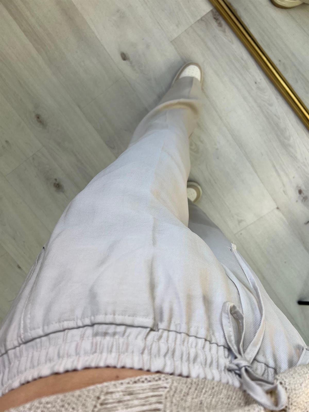4825 Kemeri Bagcıklı Pantolon TAŞ