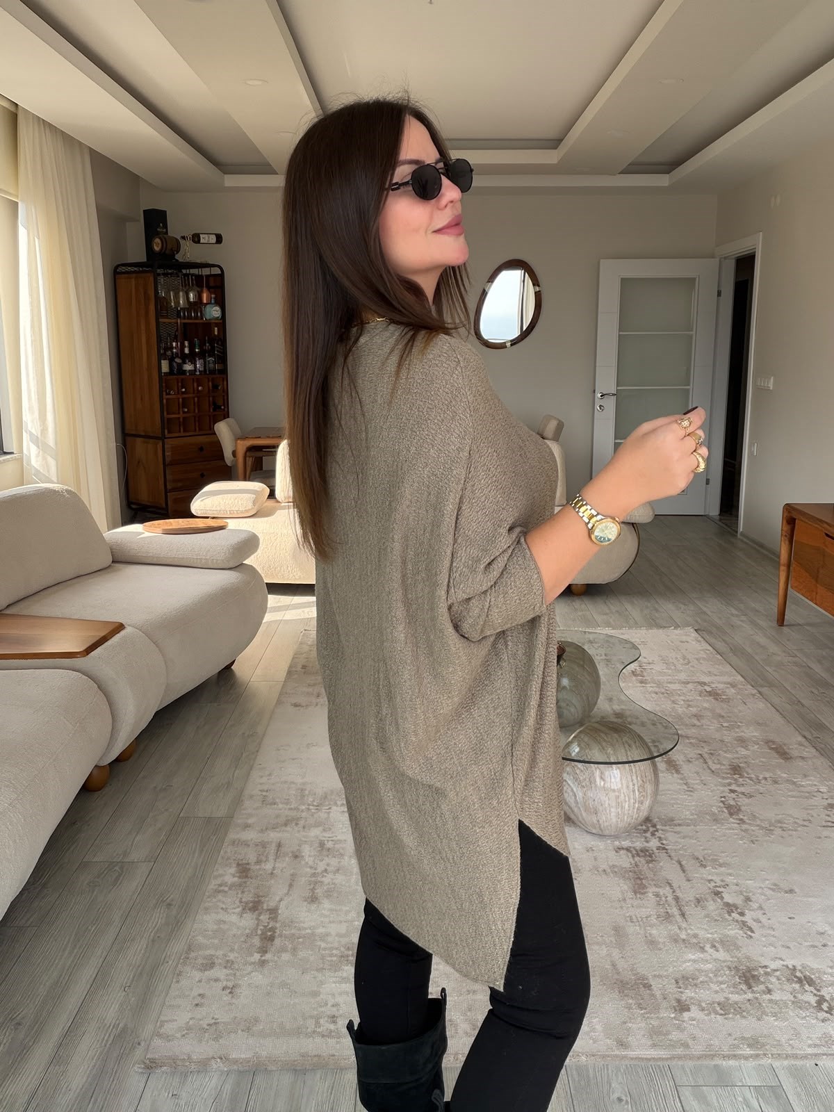 4867 Asimetrik Yarasakol Triko VİZON