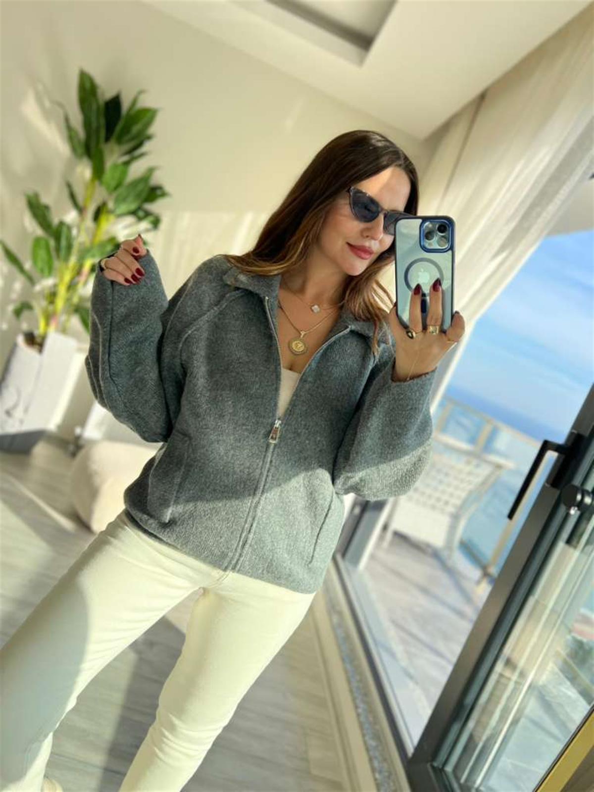 4904 Reglan Kol Hırka ANTRESİT