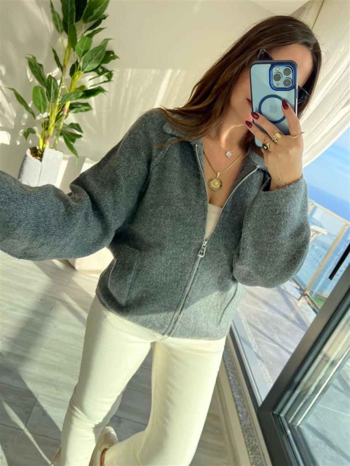4904 Reglan Kol Hırka ANTRESİT