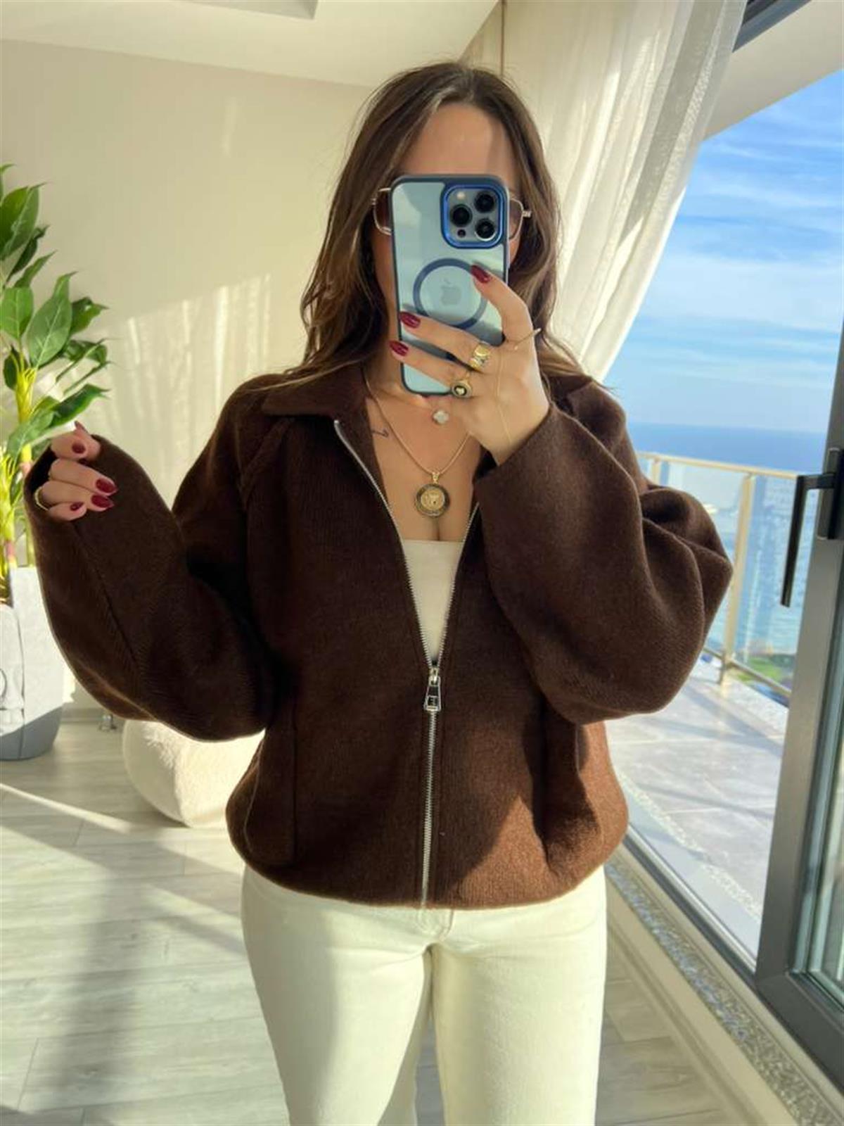 4904 Reglan Kol Hırka KAHVE